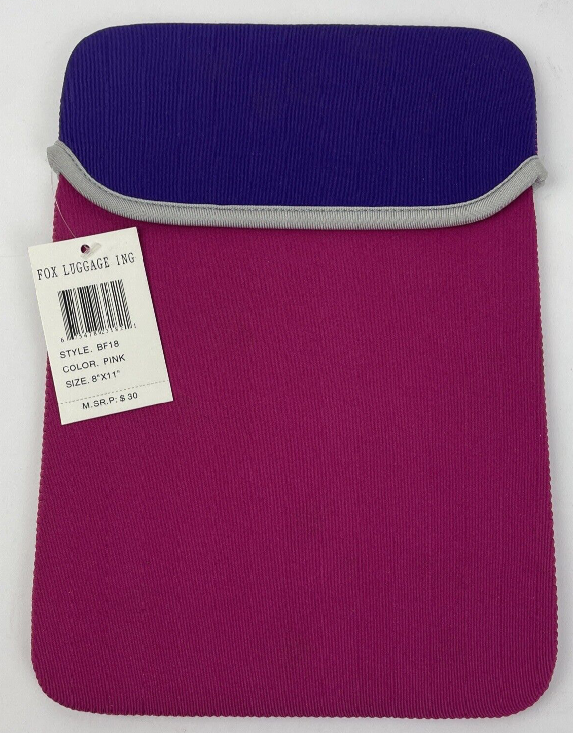 NEW Rockland iPad Reversible Sleeve Neoprene Slimline Design 8"X11" Pink Purple