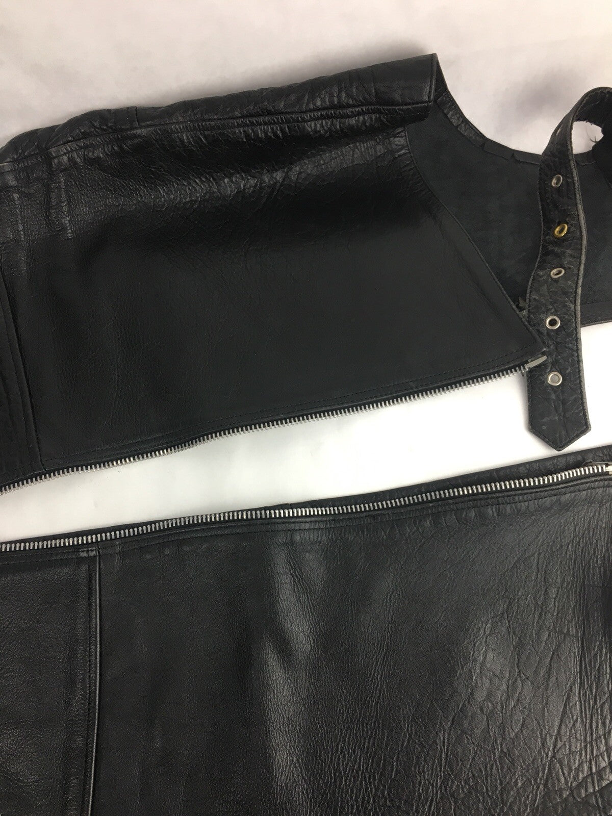 Barney's men's leather motorcycle chaps size XXL black biker riding gear protective legwear