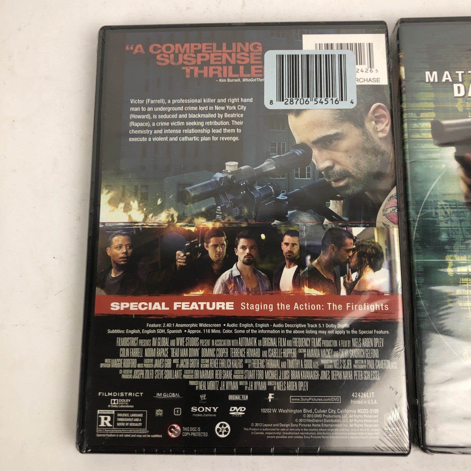 2 x DVD Lot Dead Man Down, Colin Farrel & The Bourne Identity, Matt Damon * NEW
