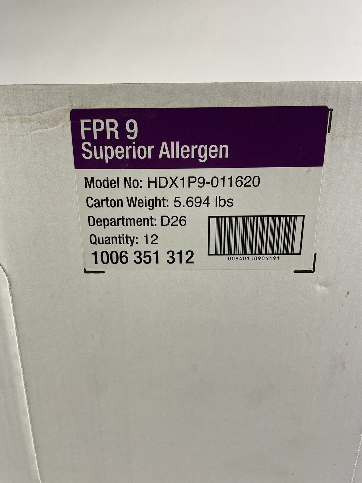 Lot of 12 : HDX 16 in. x 20 in. x 1 in. Superior Pleated Air Filter FPR 9