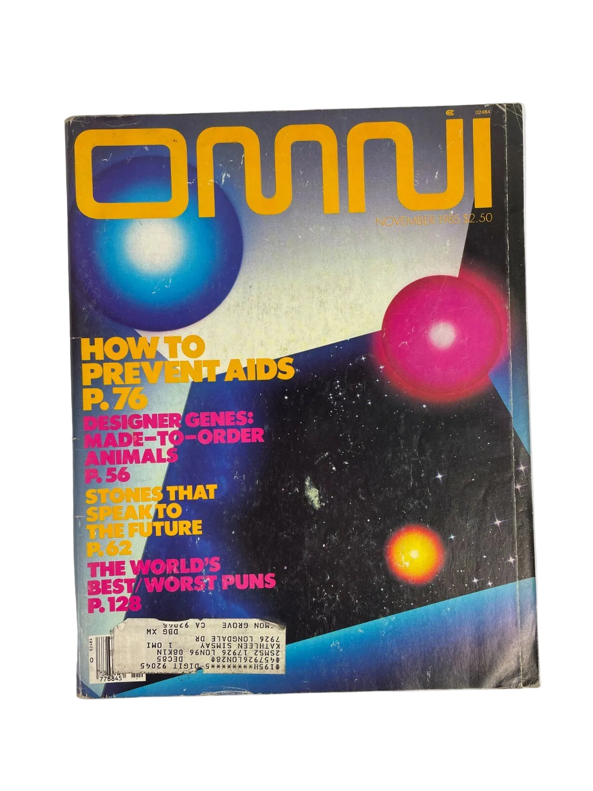November 1985 Omni Magazine How To Prevent Aids Designer Genes Stones That Speak