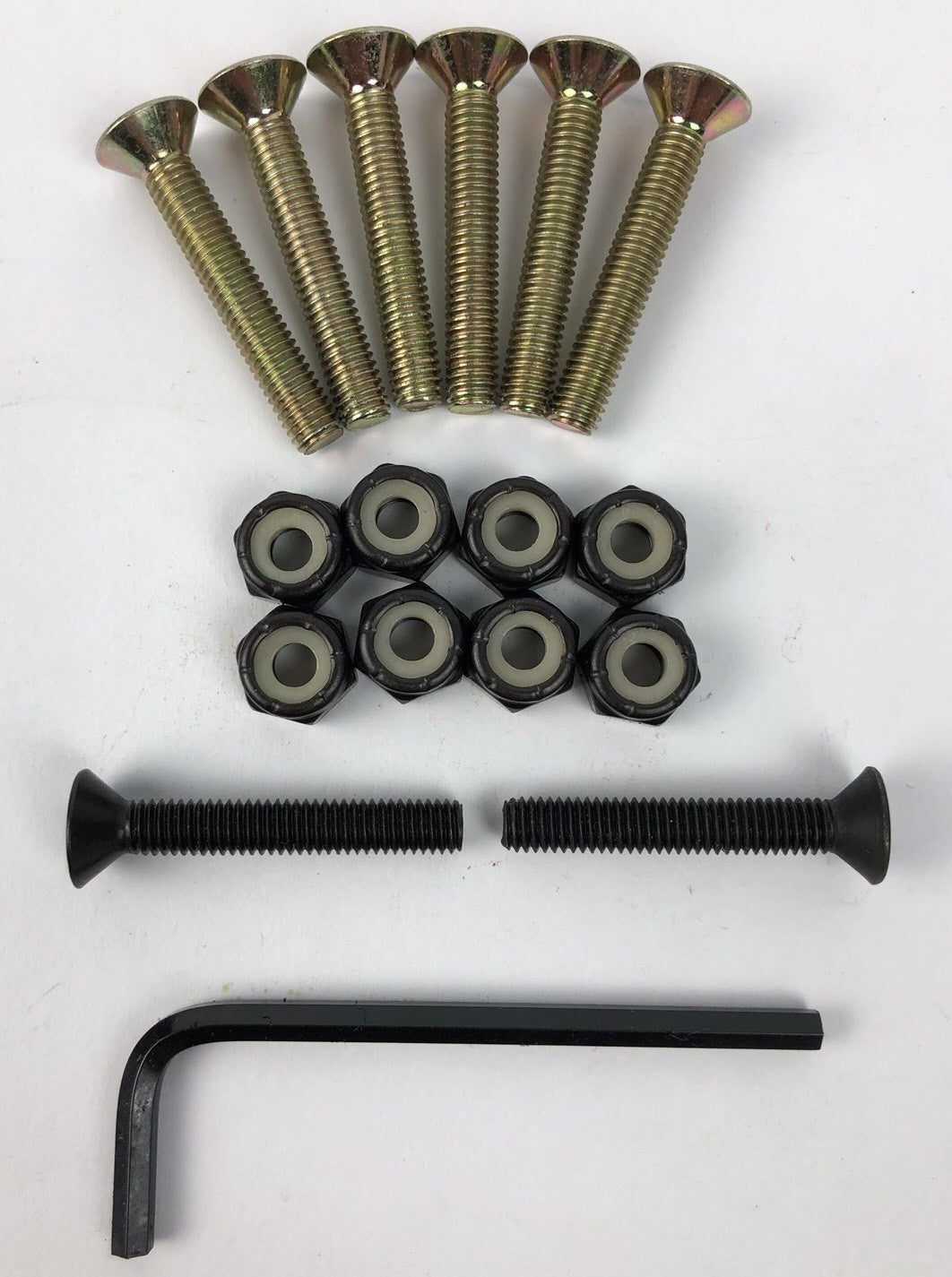 NOS Grind King SKATEBOARDS 1.25” Allen Key Skateboard Hardware 6 GOLD 2 BLACK