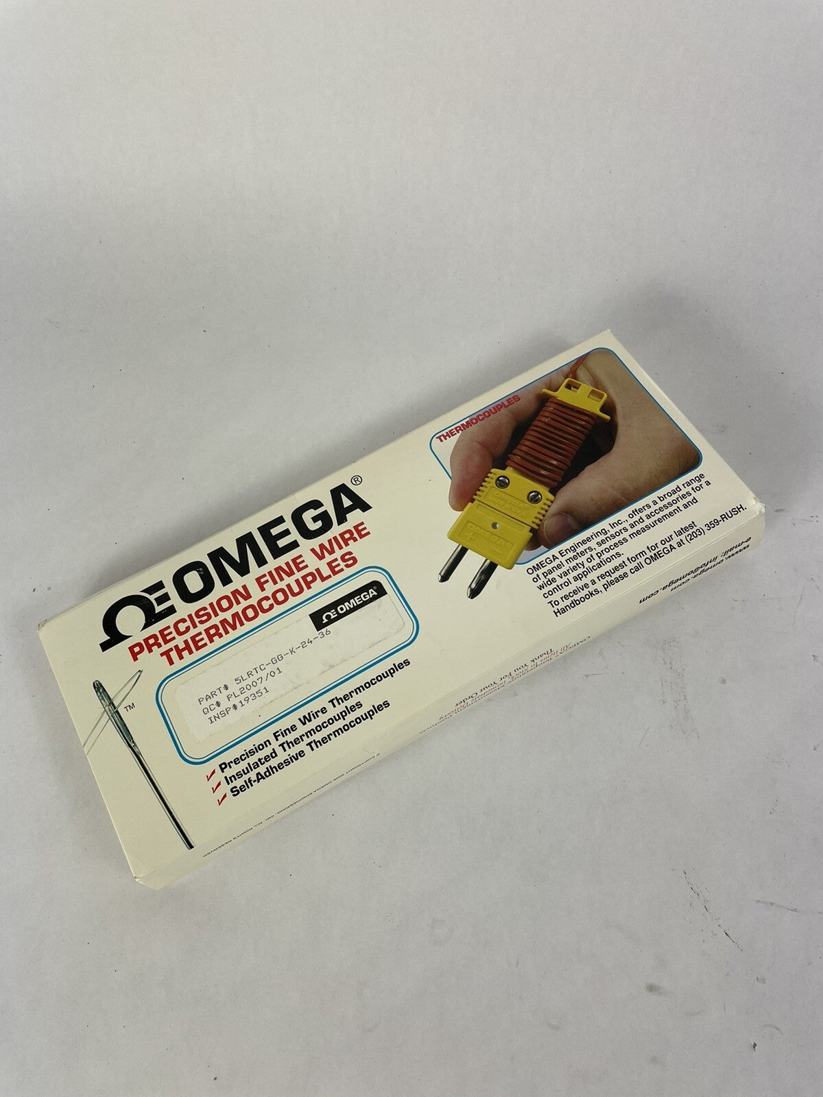 Omega Fine Wire Thermocouple 5LRTC-GG-K-24-36T K, 480 °C, 36 ", 900
