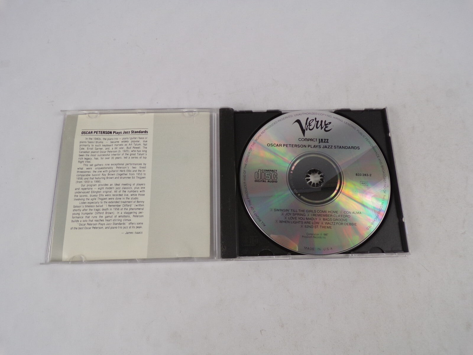 Compact Jazz Oscar Peterson Plays Jazz Standars Con Alma CD#34