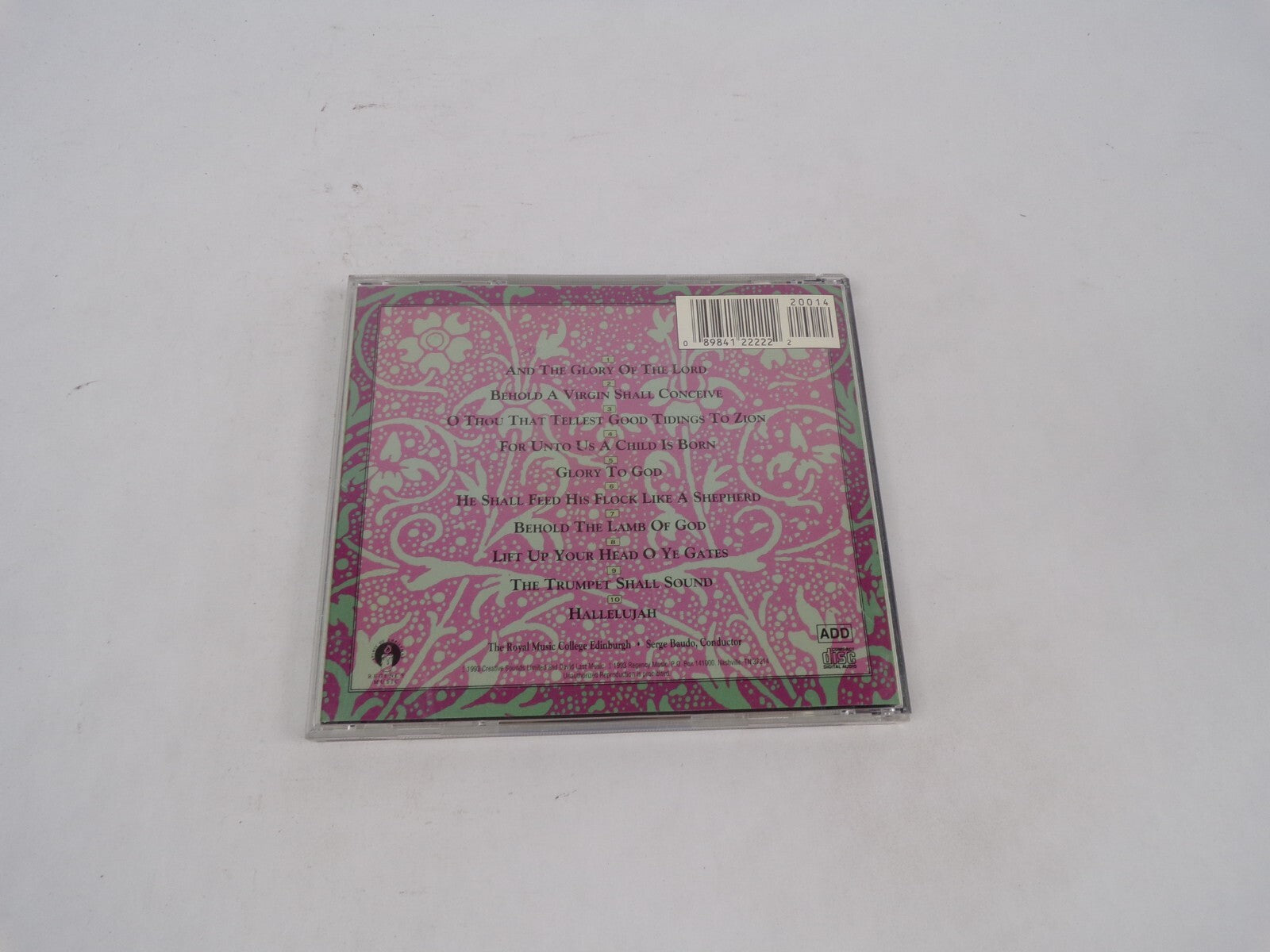 Highlighhts From Handel's Messiah And The Glory Of The Lord Behold A VirginCD#69