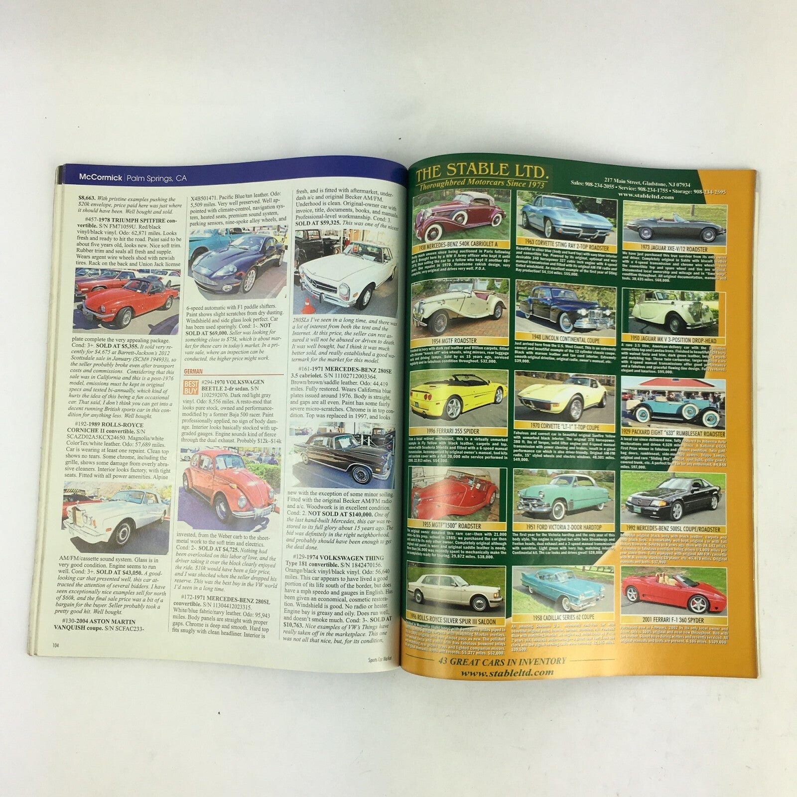June 2012 Sports Car Market Magazine Porsche Power Andrea Zagato's 8V Brings