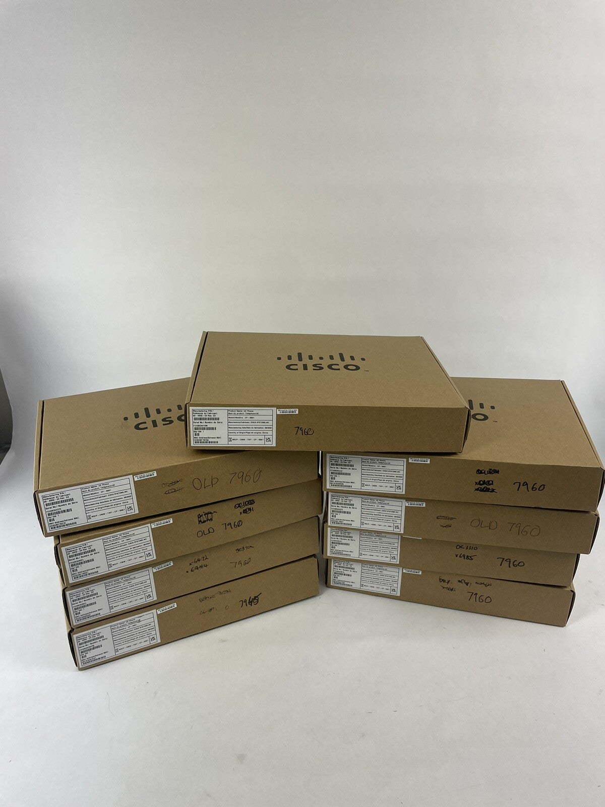 Lot of 9 Cisco IP 7900 7960 7945 PoE VoIP Business Office Phone Handset CP-7960G