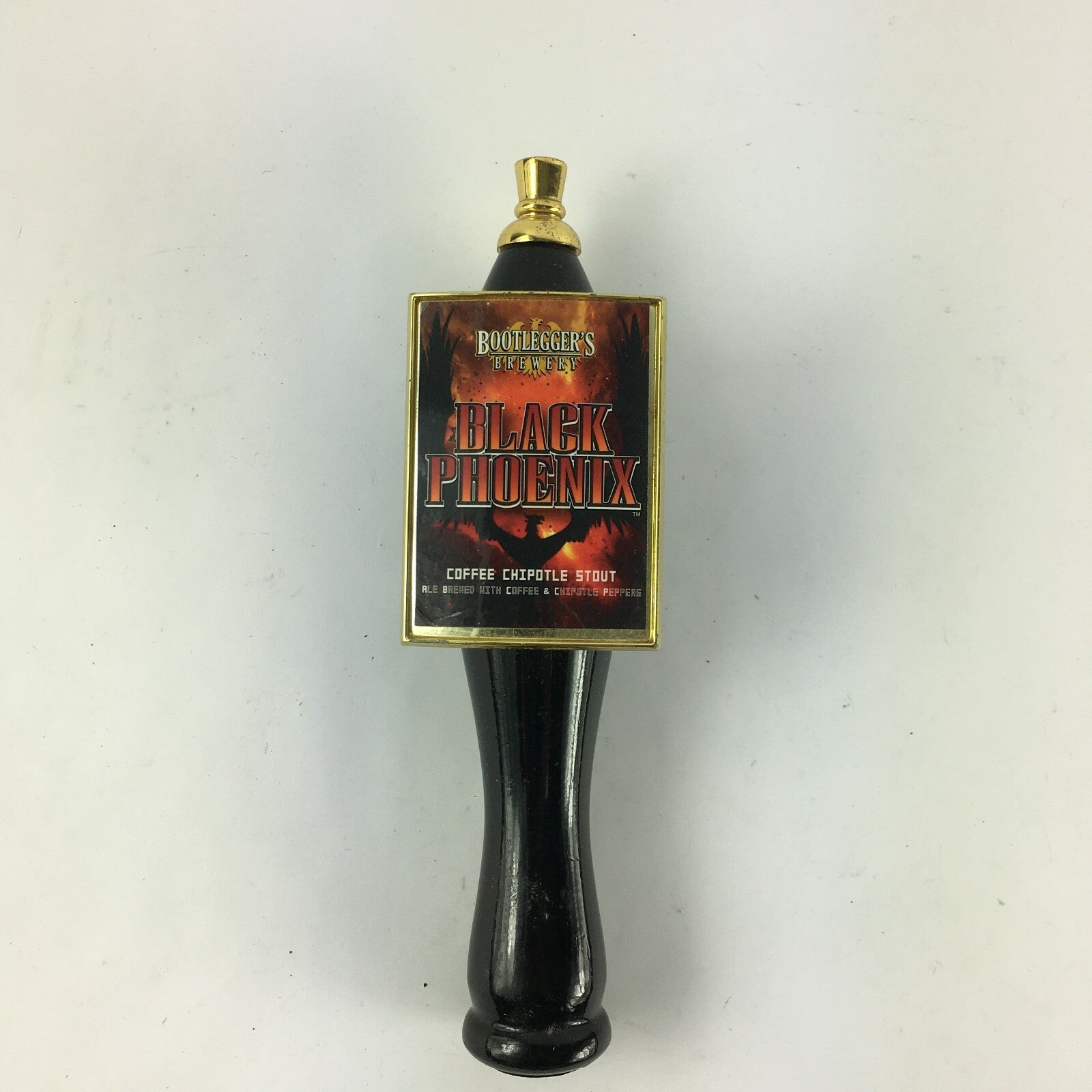 Bootlegger's Brewery Black Phoenix Coffee Chipotle Stout Tap Handle T2
