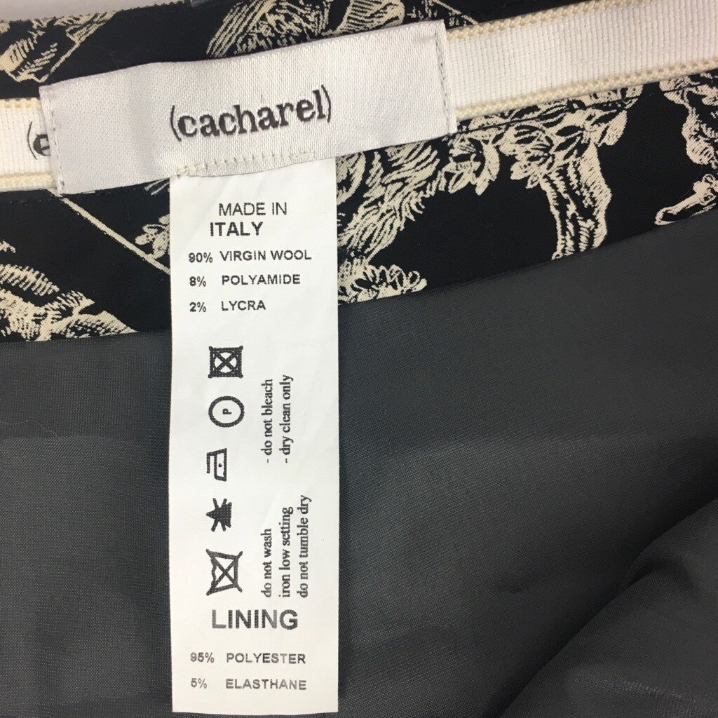 Cacharel Womens Culotte Pants Gray Glen Plaid Zip Fly Belt Loop Lined Stretch 28