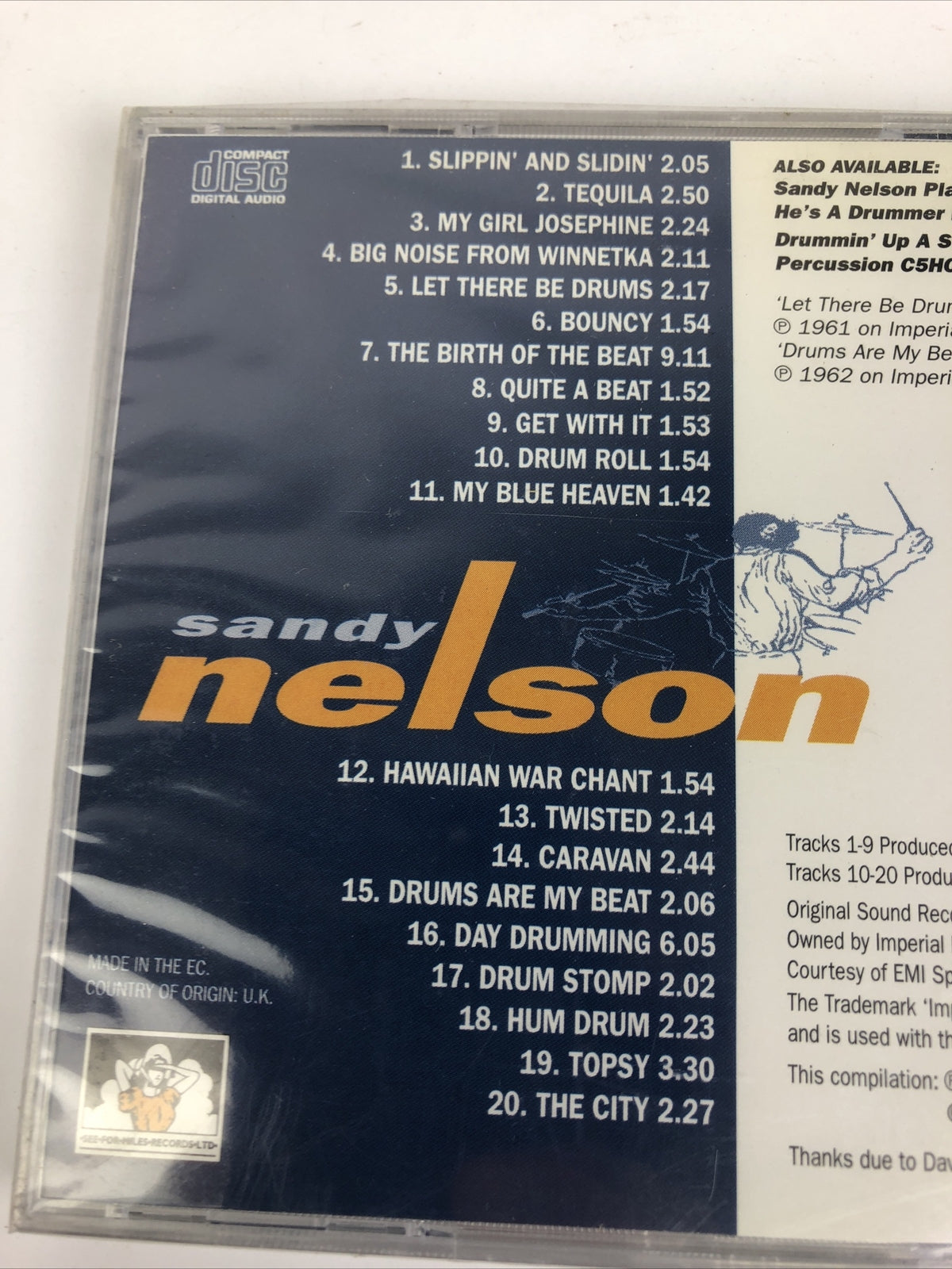 Nelson, Sandy : Let There Be Drums & Drums Are My Beat CD - New Sealed #9
