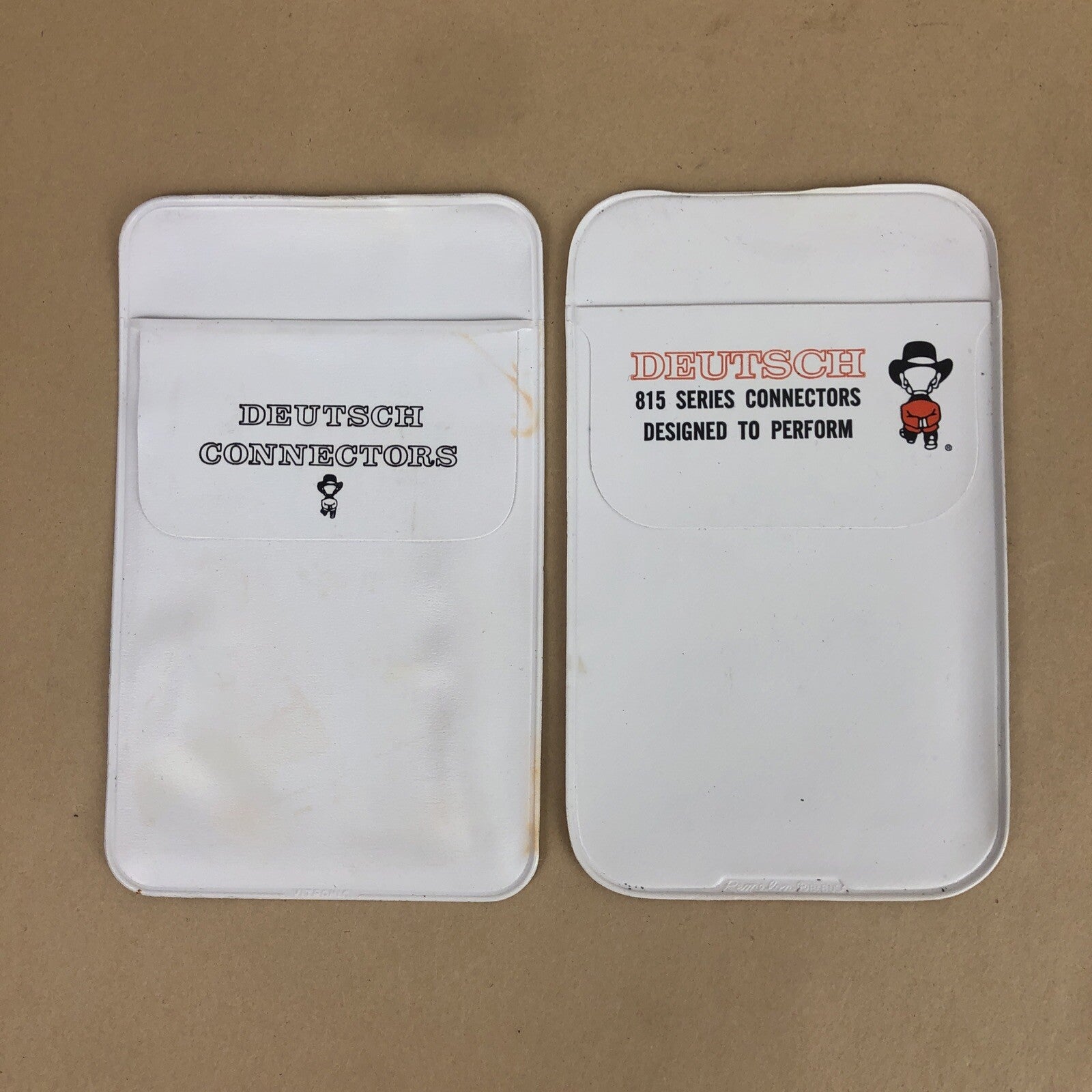 2 x Vintage WHITE Pocket Protector DEUTSCH CONNECTORS Designed to Preform - LOOK