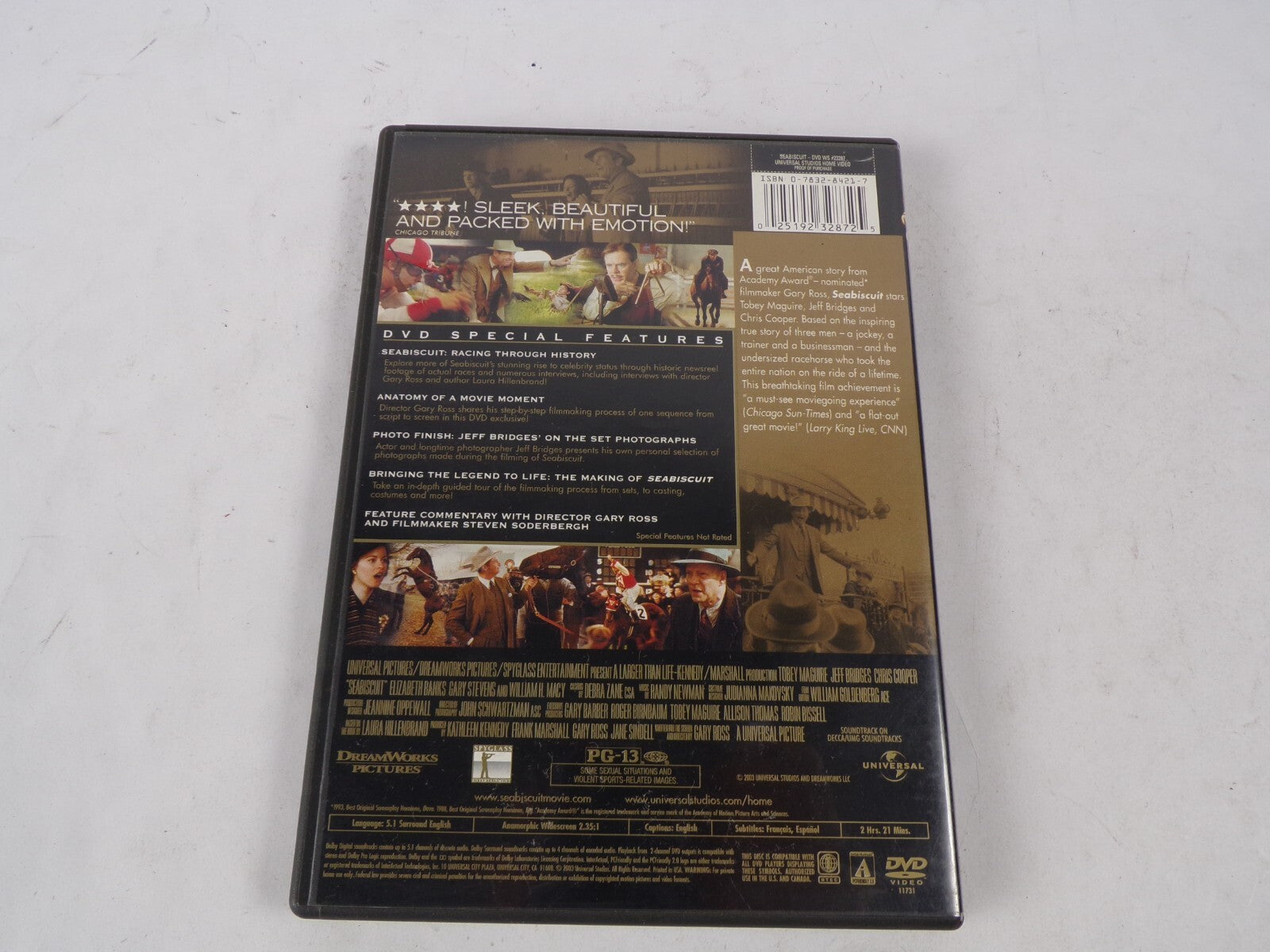 Seabiscuit Tobey Maguire Jeff Bridges Chris Cooper Randy Newman DVD Movies