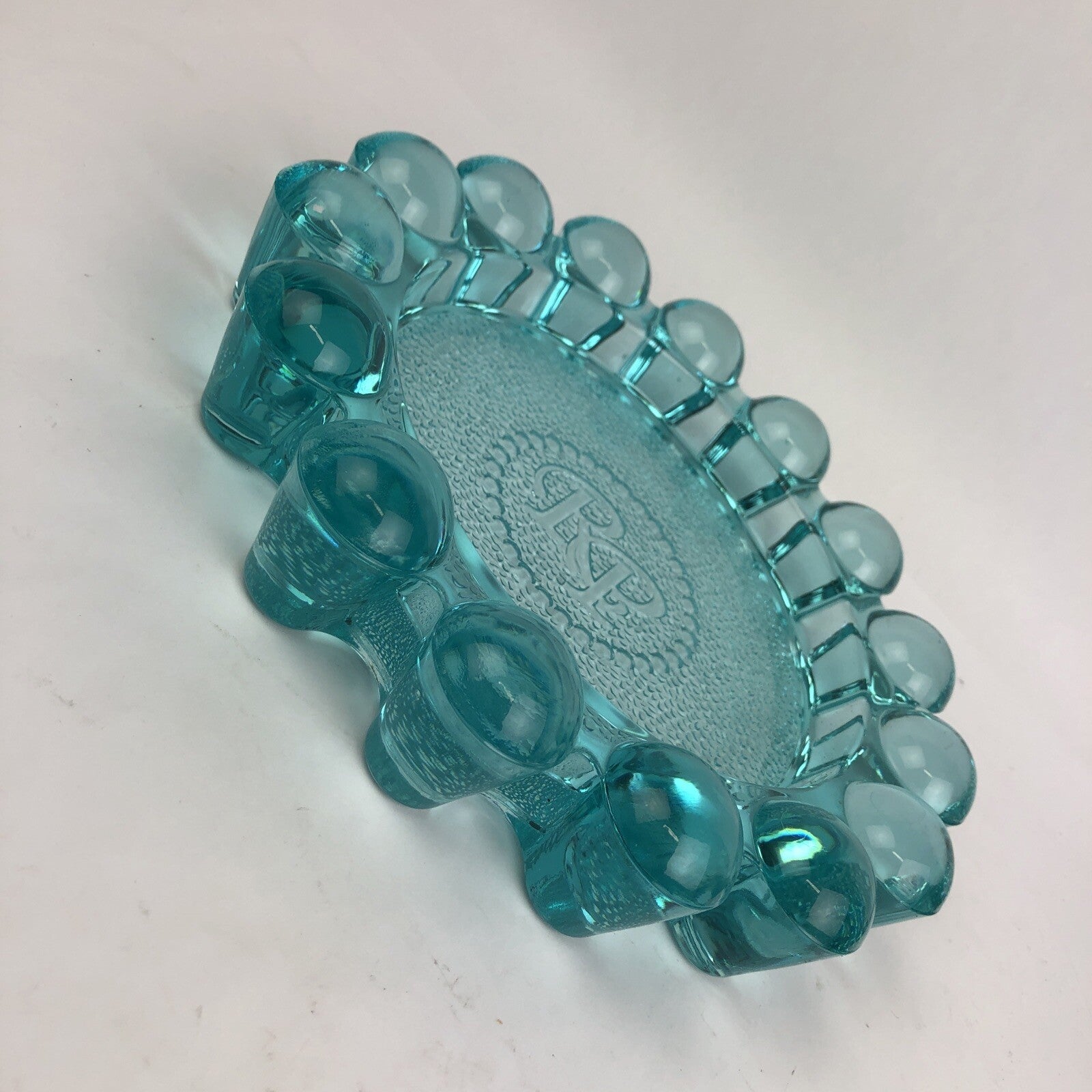 Rare Rocky Patel Luminoso aqua marine 10-inch glass cigar ashtray new in box.