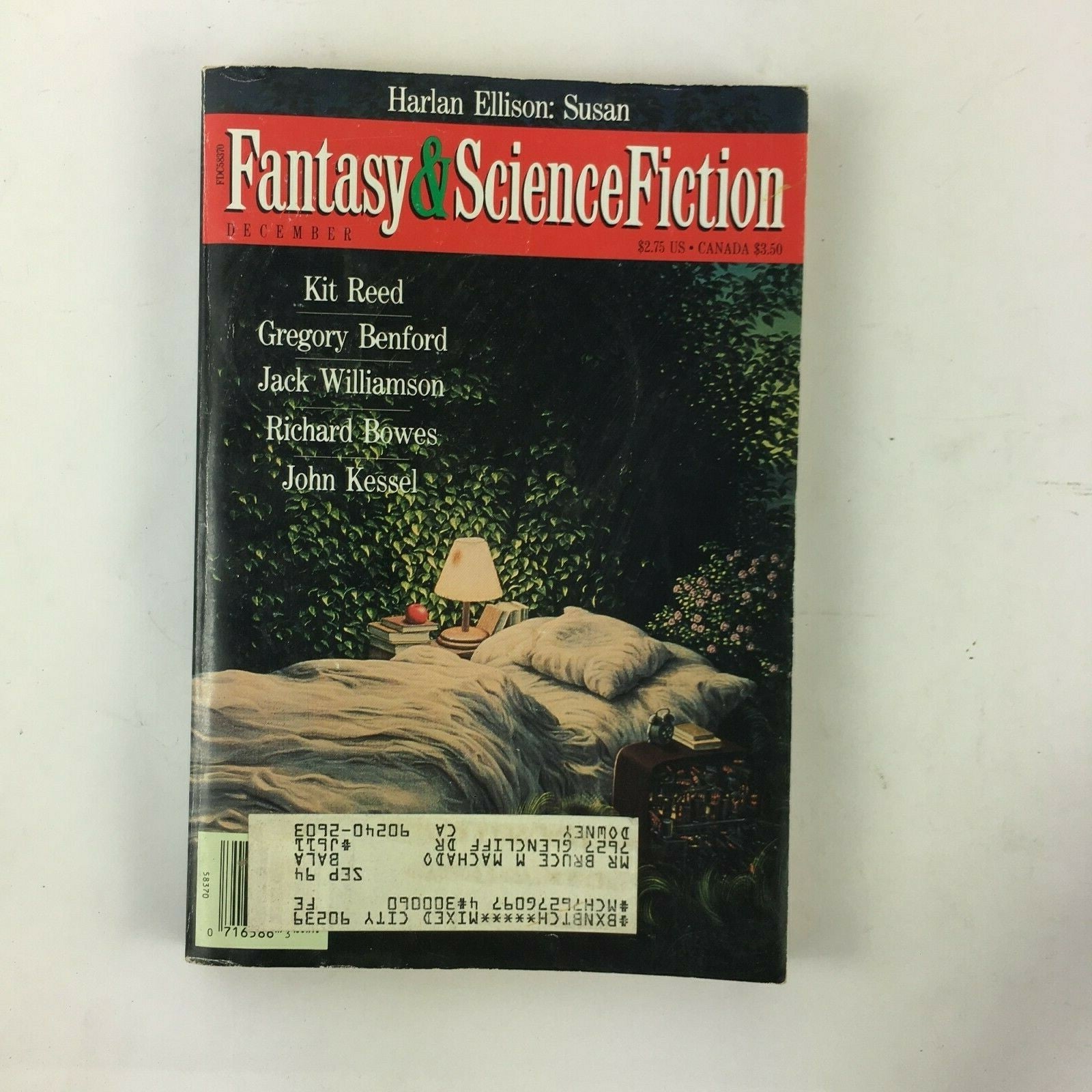 Dec Fantasy & Science Fiction Magazine Kit Reed Gregory Benford Richard Bowes