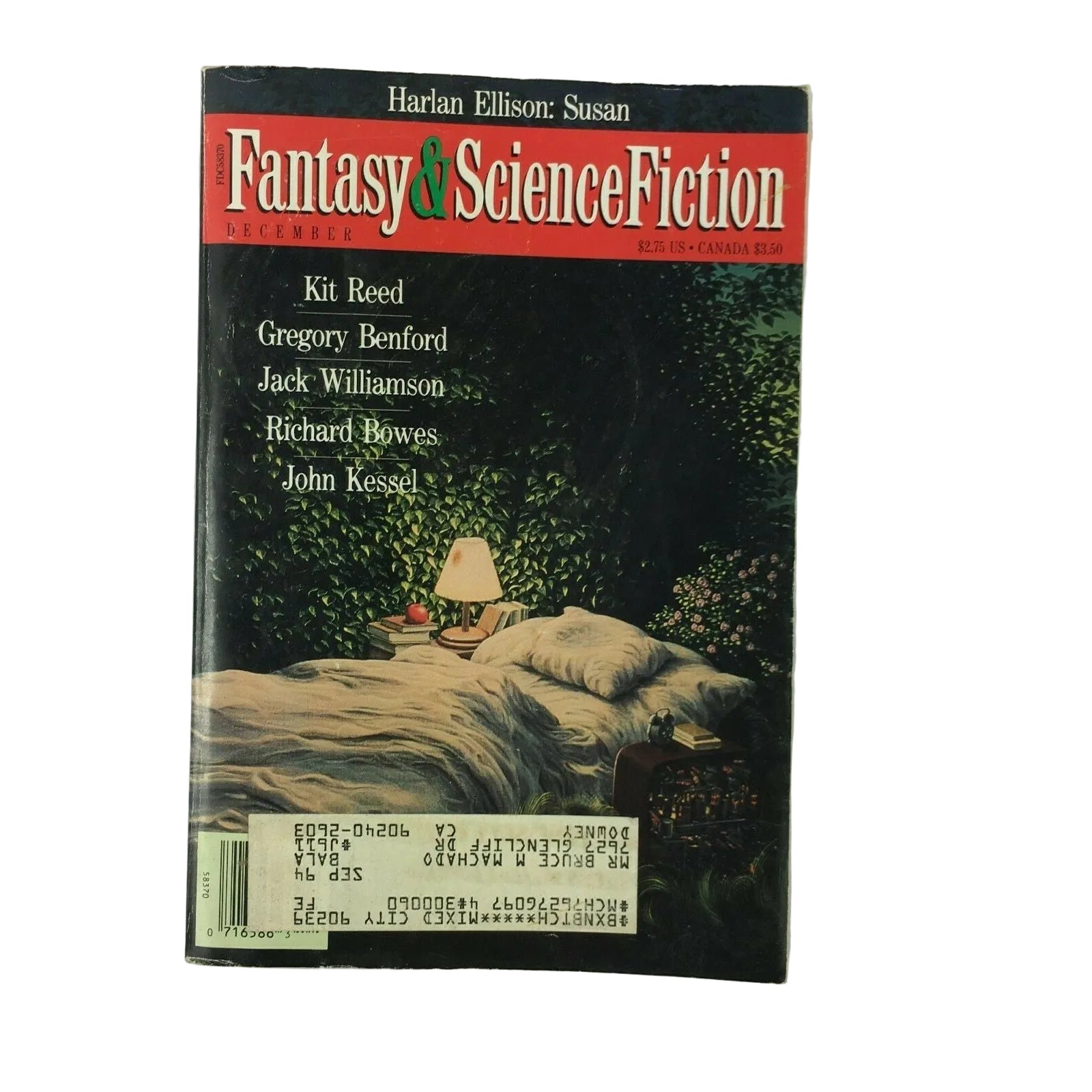 Dec Fantasy & Science Fiction Magazine Kit Reed Gregory Benford Richard Bowes