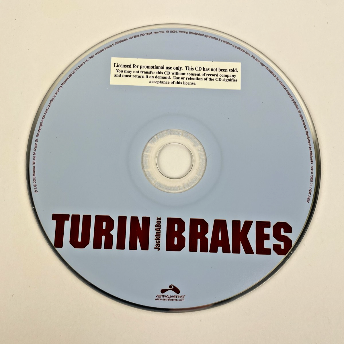 Turín Brakes Jack In A Box Digital Audio CD Mawlaw Records 2005
