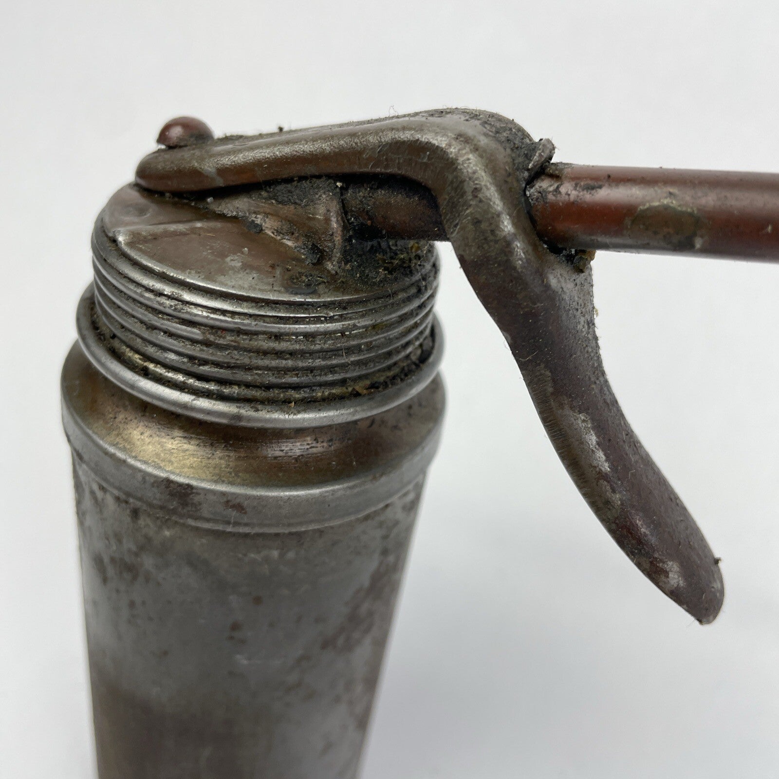 NICE Vintage Craftsman Chrome Trigger Pump Oil Can Oiler USA 6" Tall - LOOK