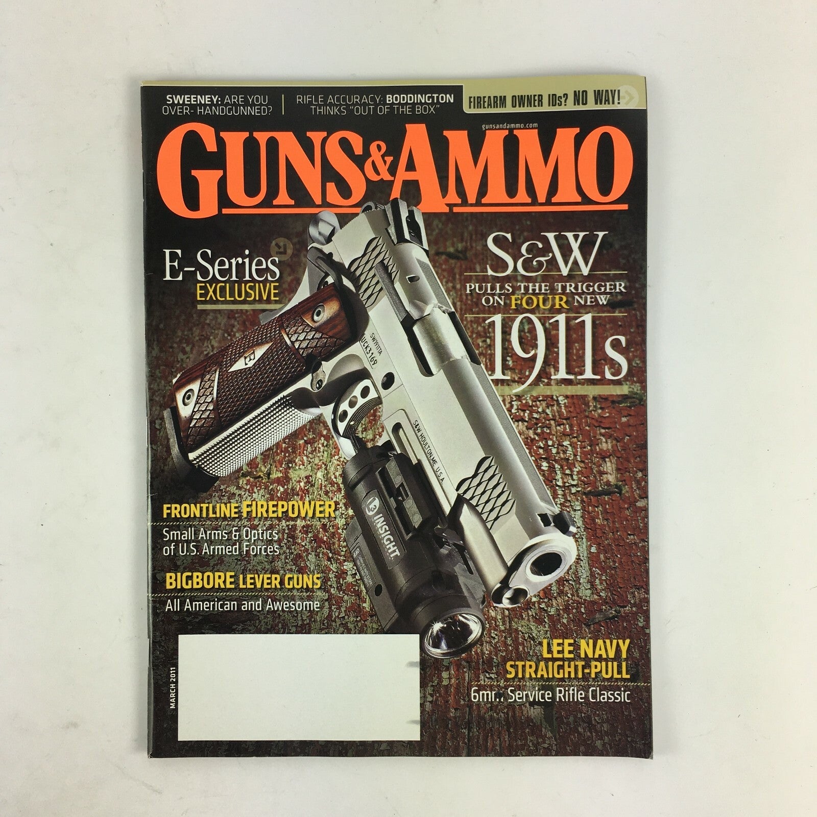 March 2011 Guns & Ammo Magazine Lee Navy Straight Pull Bigbore Lever Guns