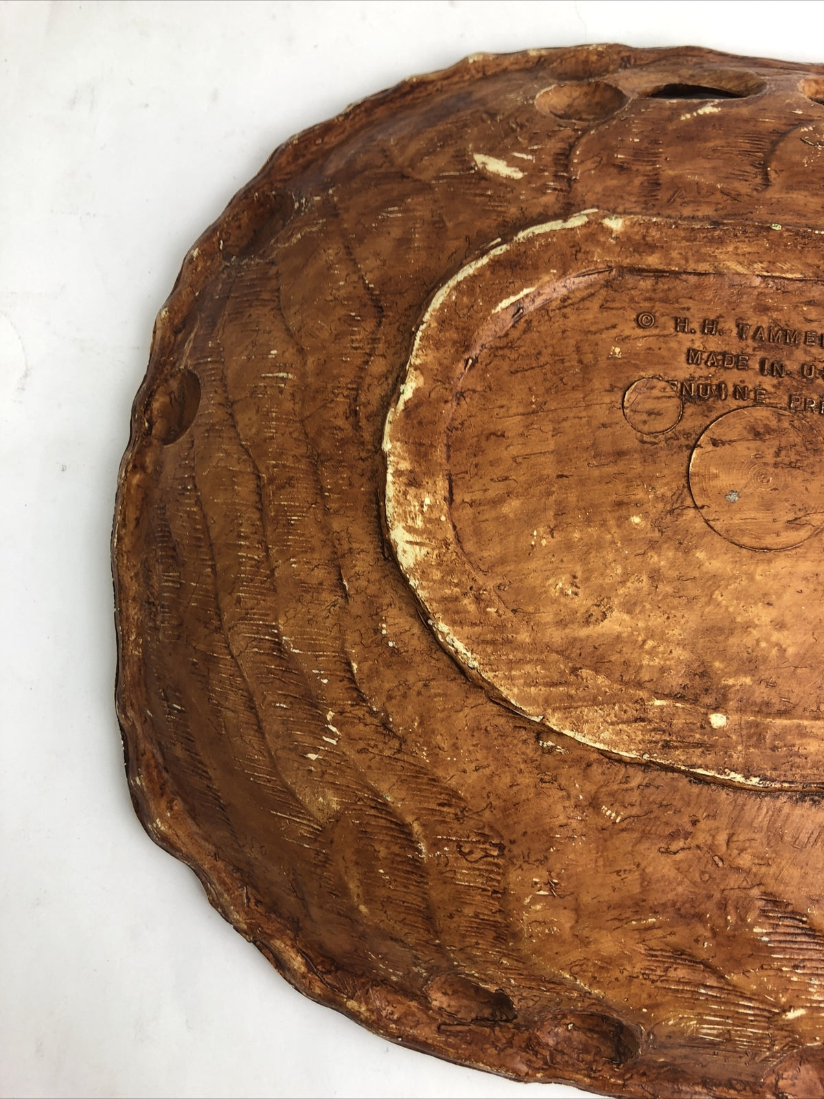 Mount Mt. Rushmore National Memorial Plate Nuine Pressed Wood H.H. Tammen Co.