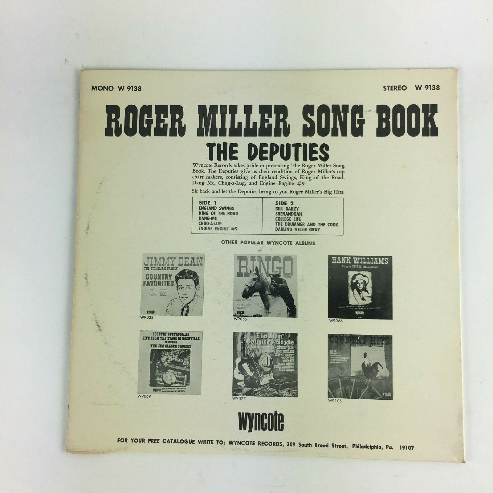 Roger Miller Song Book:Sung by the Deputies