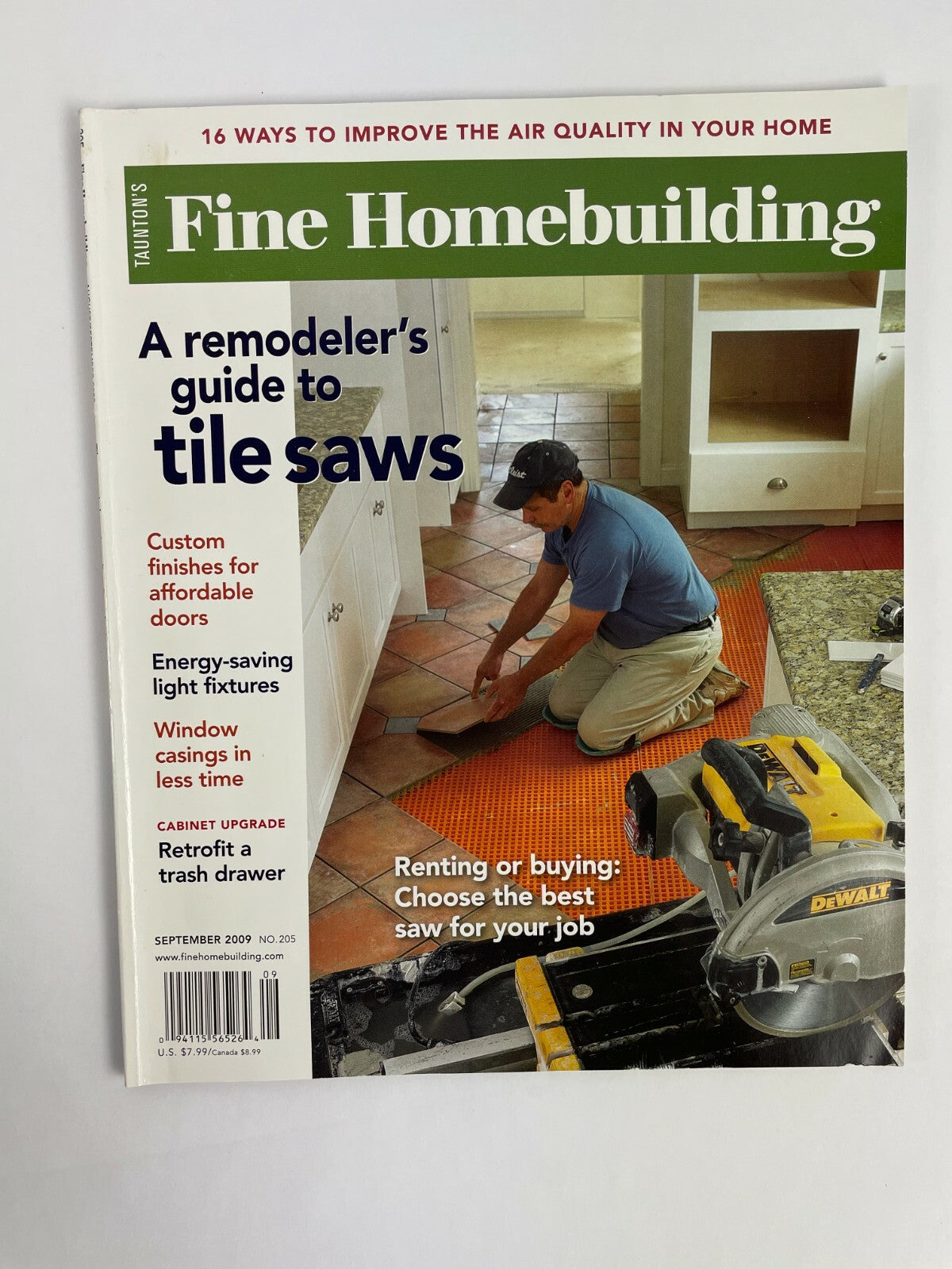September 2009 Fine Homebuilding Magazine A Remodelers Guide Tile Saws Window #B