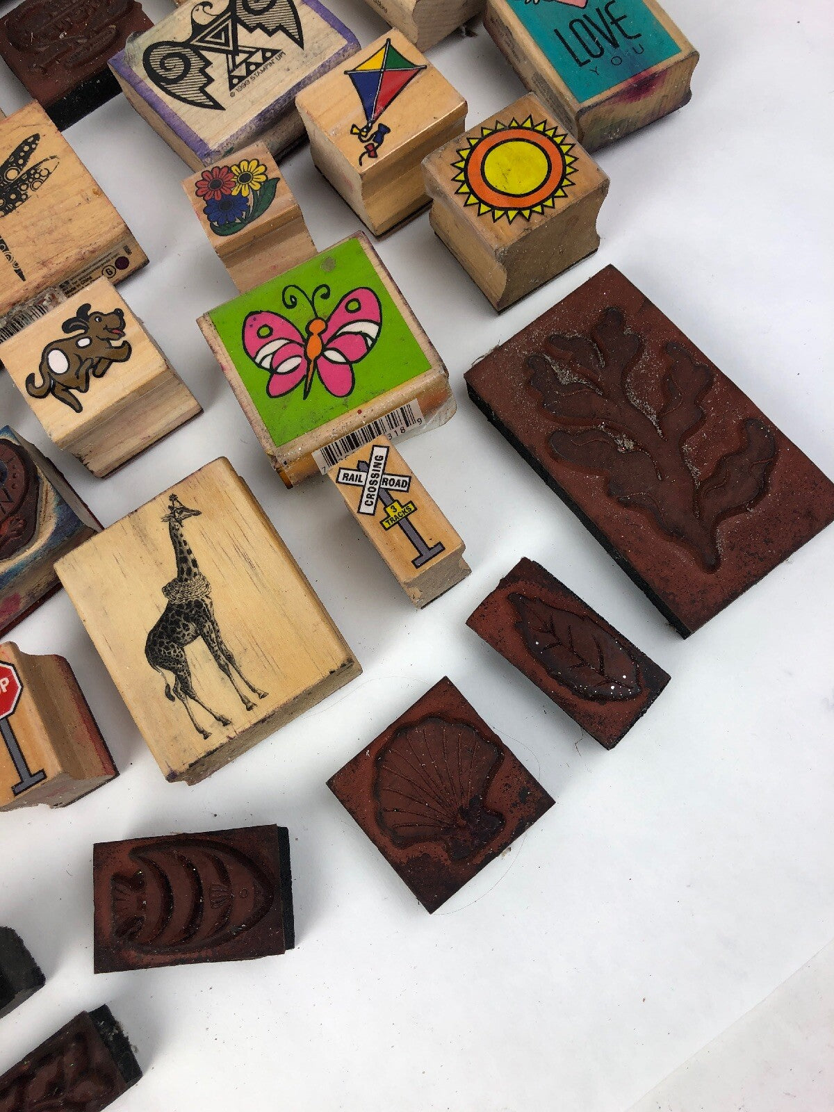 Lot of 75 x Pieces Rubber Stamp Lot Assorted Farm Animals Christmas Quotes Fish