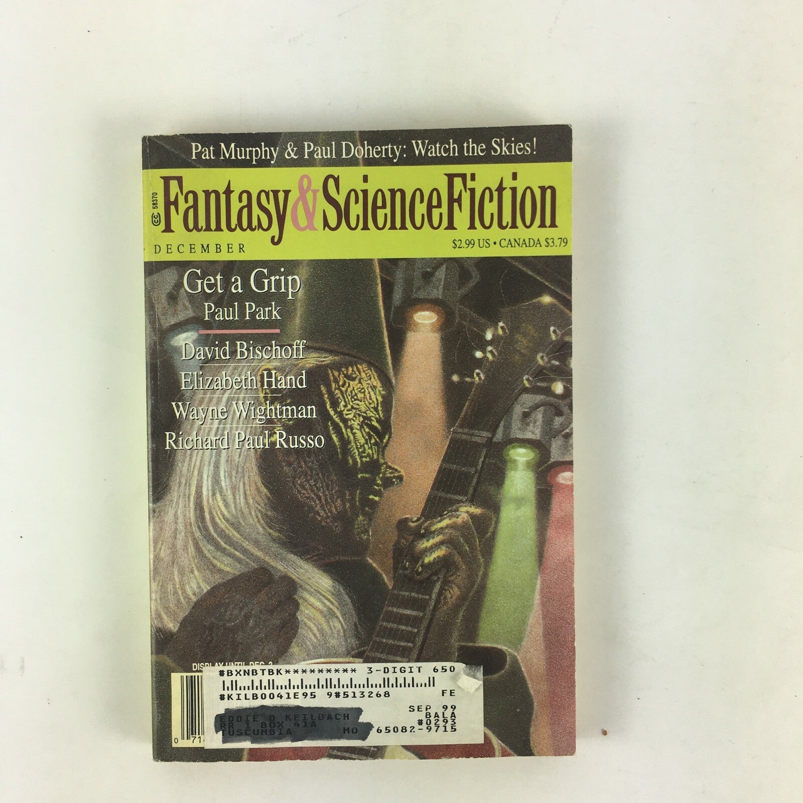 December Fantasy & Science Fiction Get aGrip Paul Park David Bischoff Pat Murphy