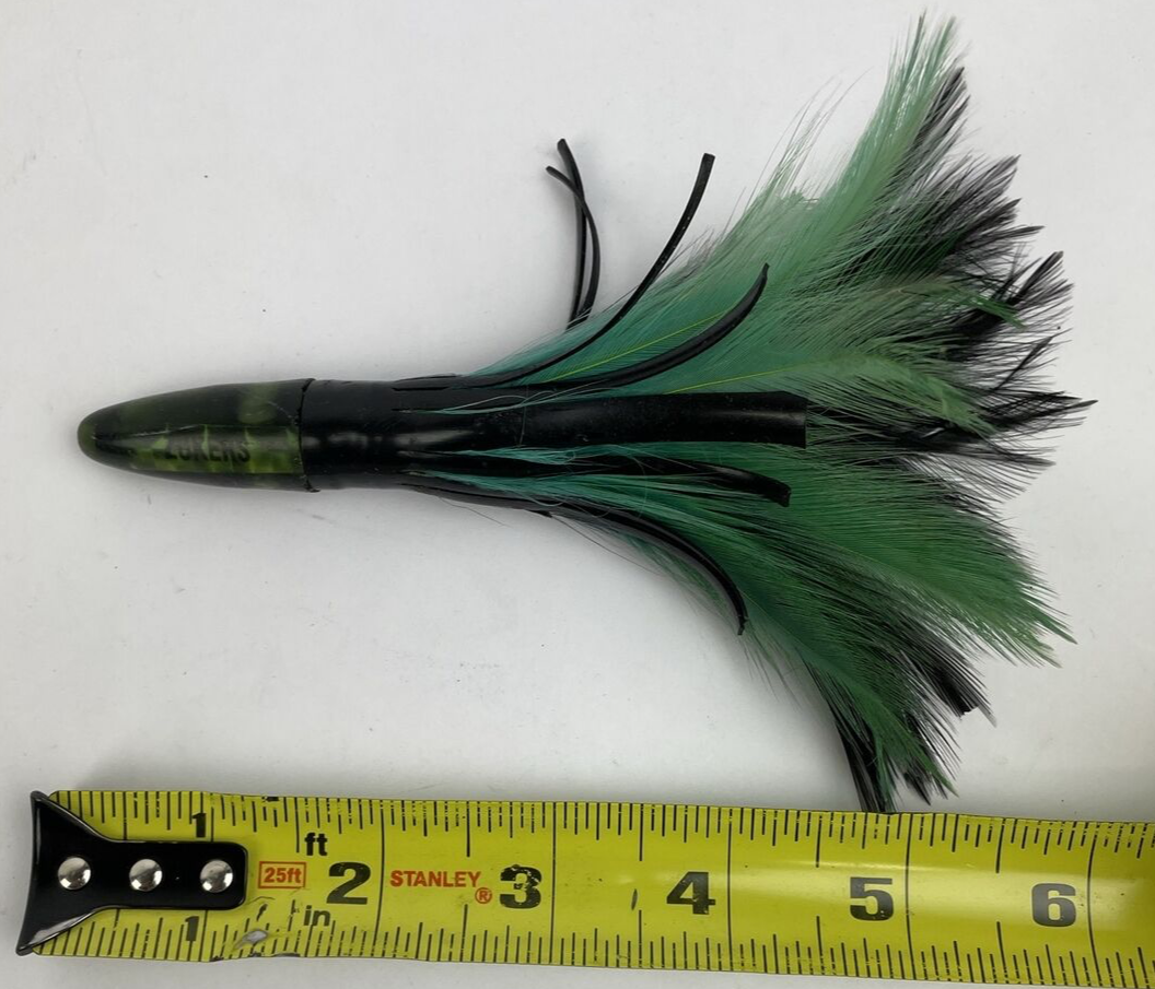 Zukers Feather Trolling Lure Black/Green for Tuna Mahi Wahoo