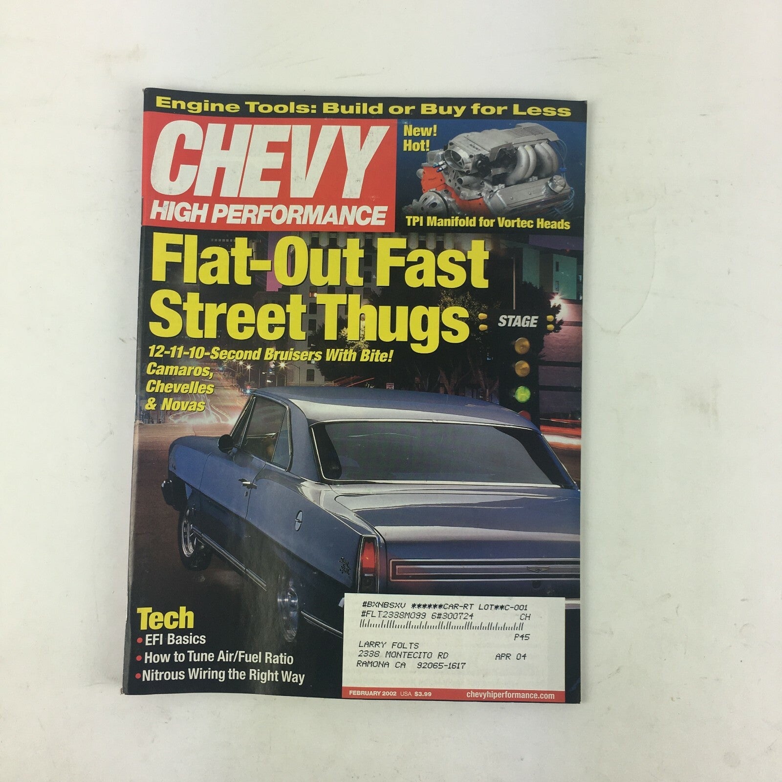 February 2002 Chevy High Performance Magazine Flat-Out Fast Street Thugs