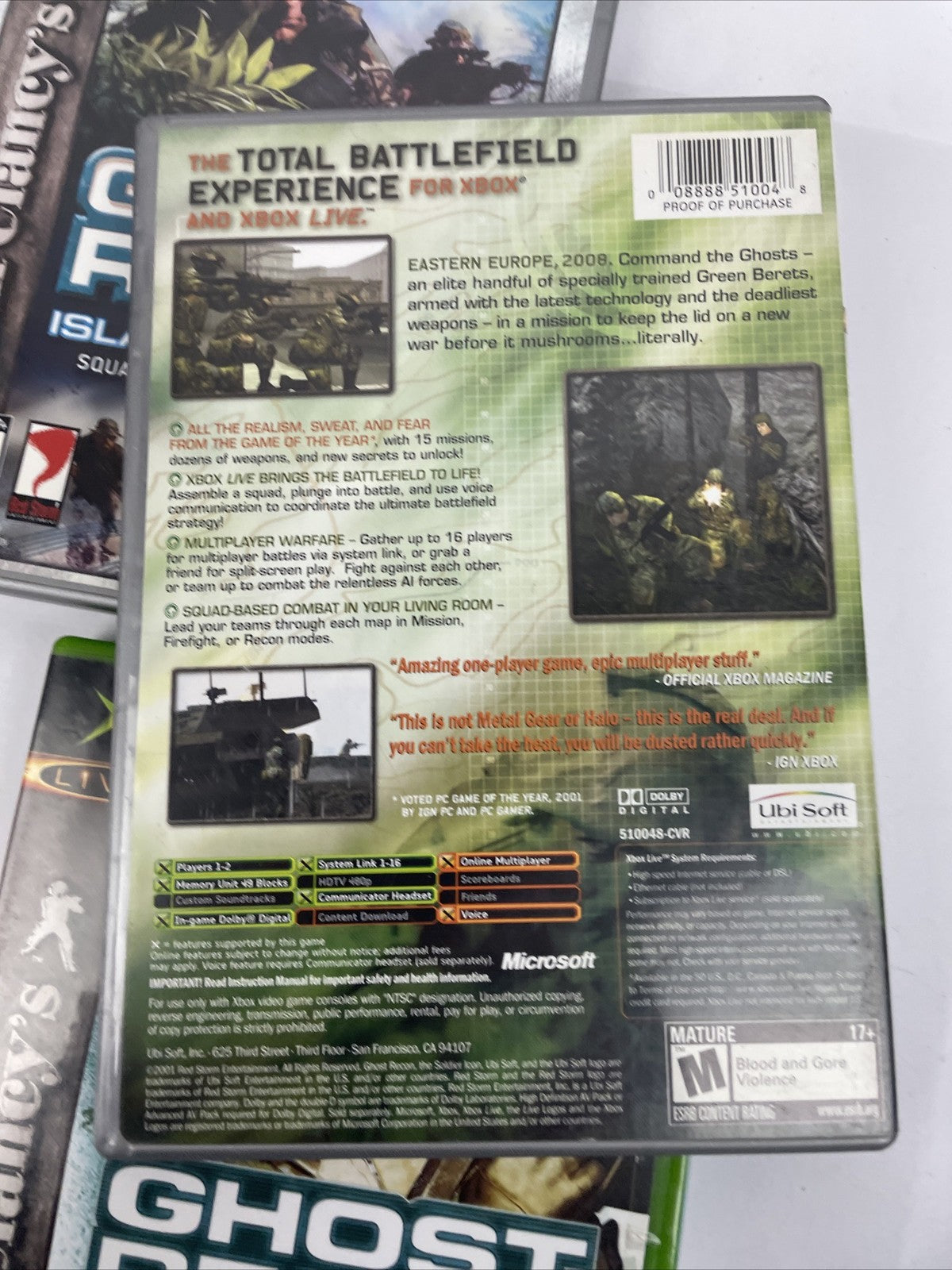 3 x Xbox Ghost Recon Tactical Game Lot Island Thunder Advanced Warfare Platinum