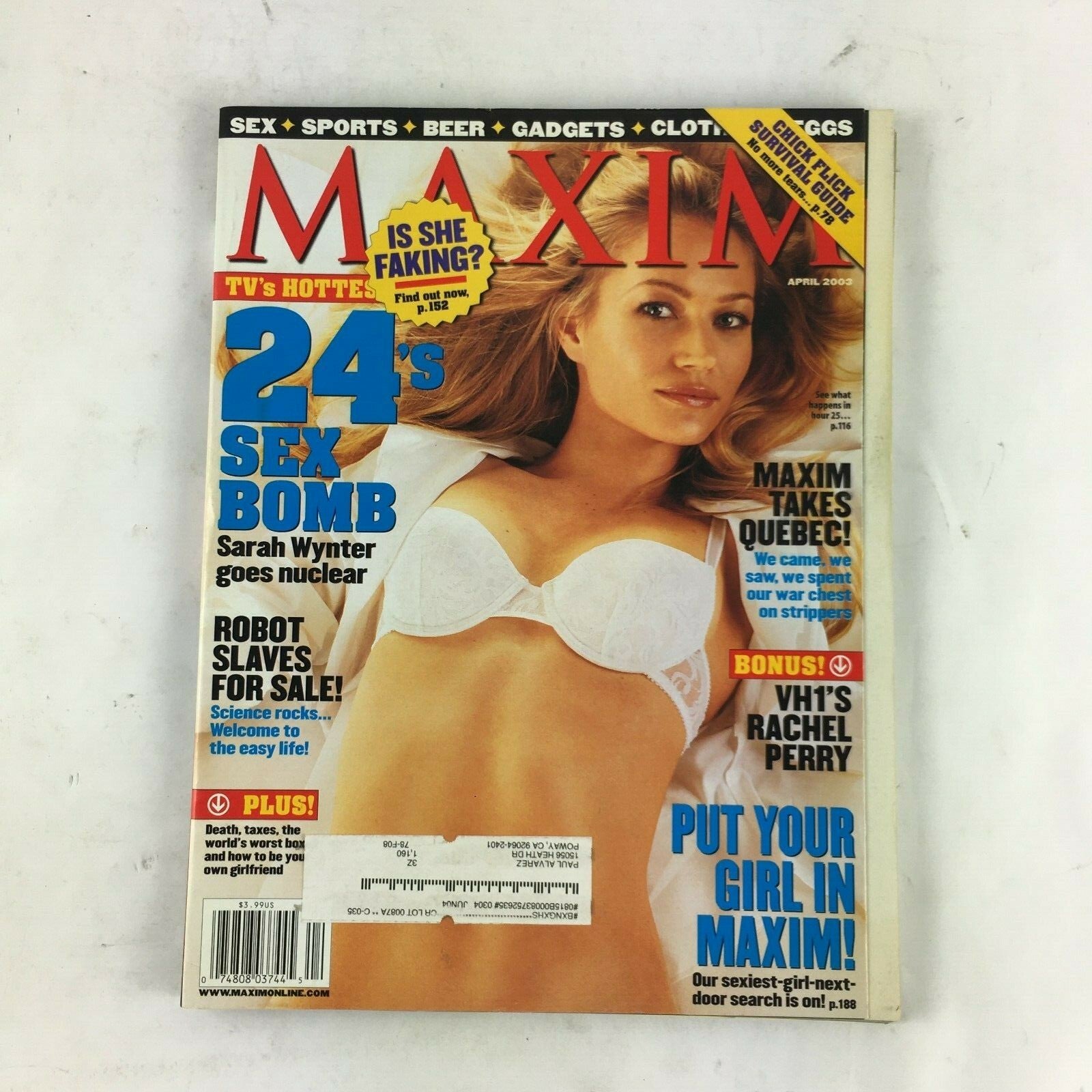 April 2003 Maxim Magazine 24's Sex Bomb Put Your Girl in Maxim! Is She Faking ?