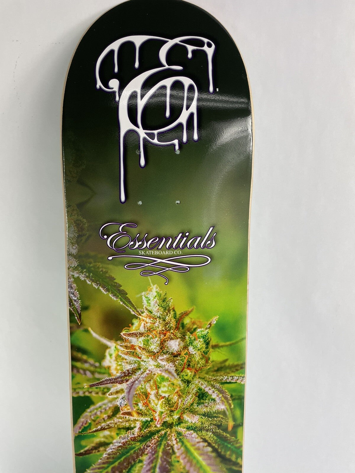 Platinum Gorilla Cannabis Week 8.125-inch hard rock maple skateboard deck with included grip tape.