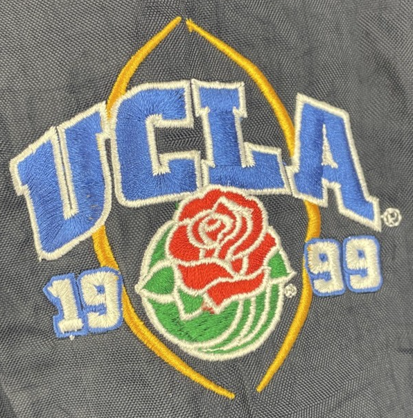 Vintage 90s UCLA Rose Bowl 1999 Pullover Lined Windbreaker Mens Large Navy Blue