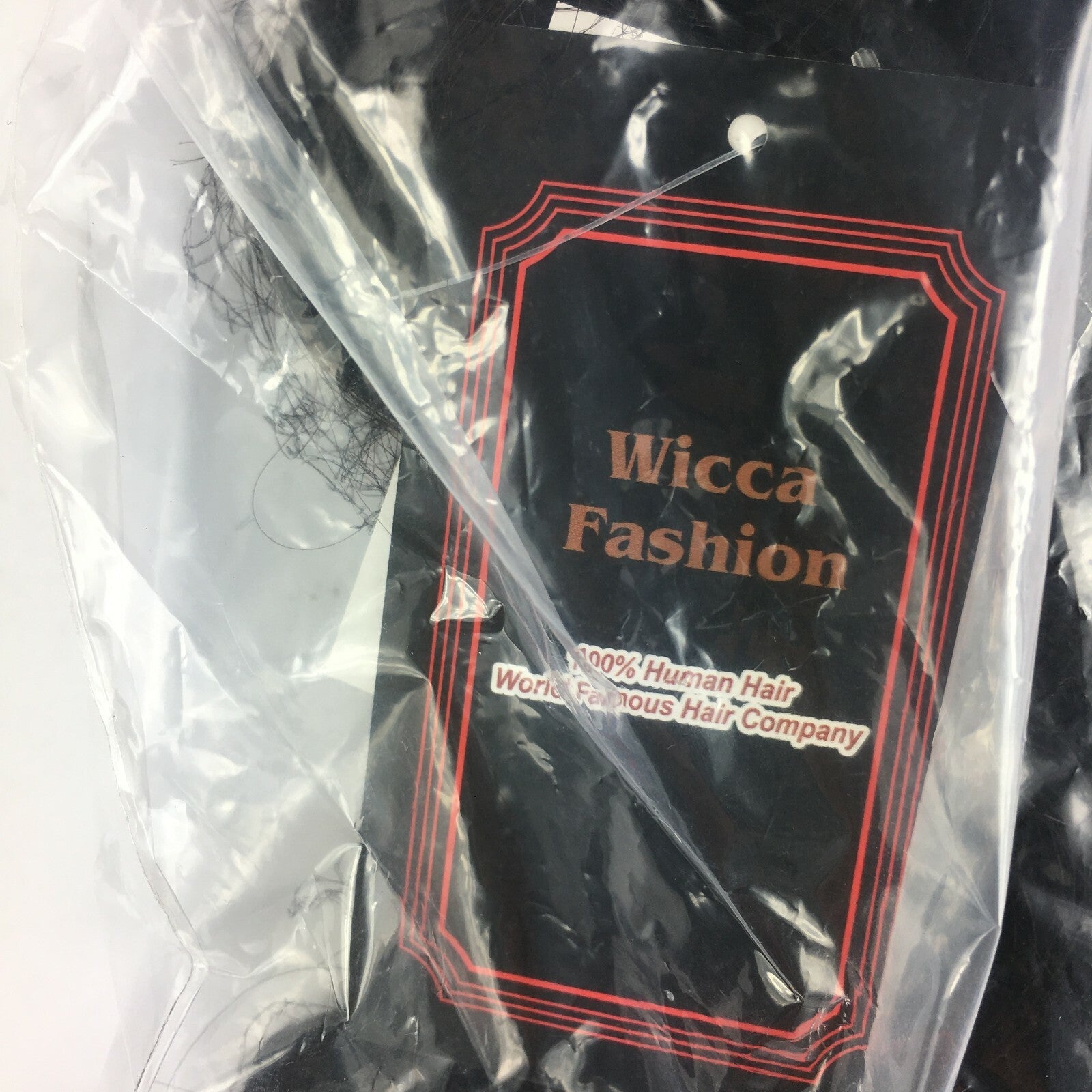 Brand New Wicca Fashion Human Hair Lace Front Wig Size20" Natural Color Black A3