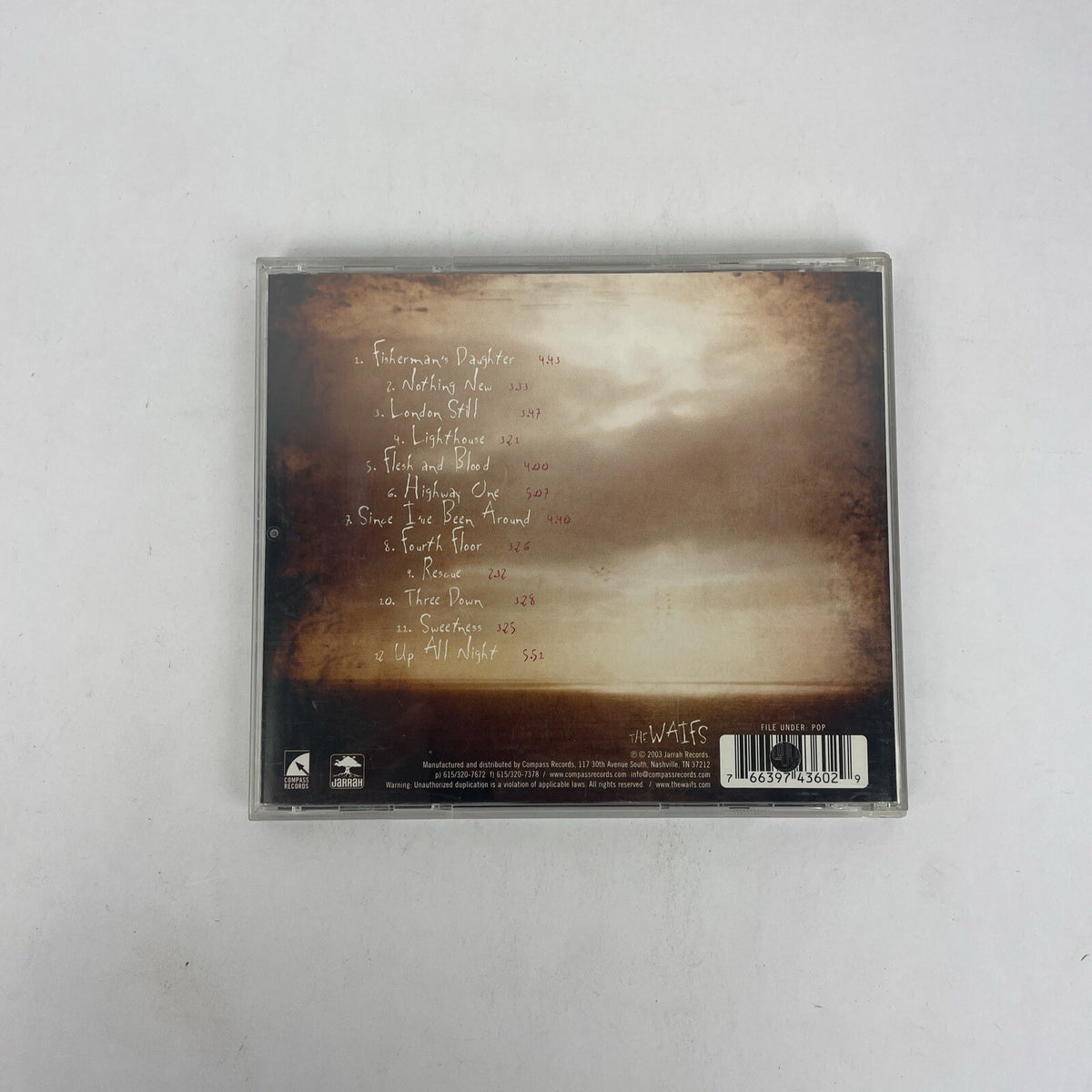 The Waifs, Up All Night, Digital Audio CD 2003 Jarrah Records Promotional Copy
