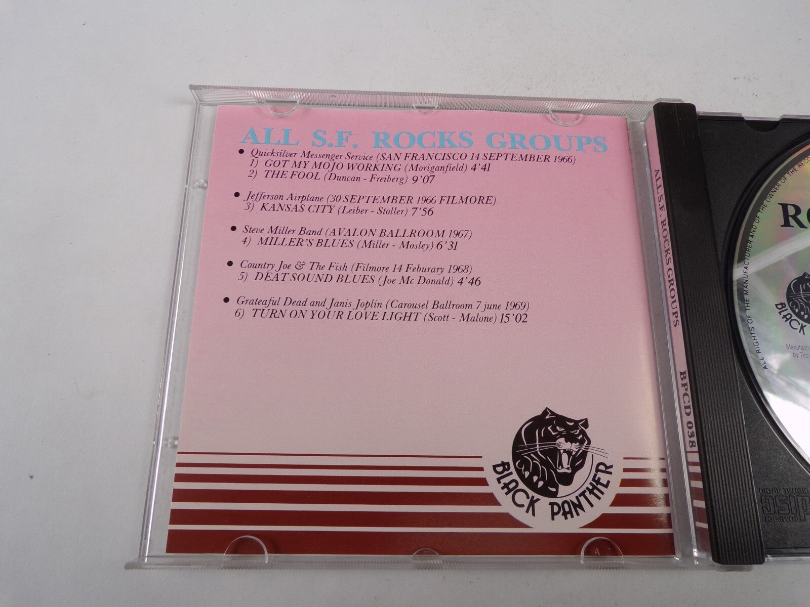 All S.F Rocks Groups Got My Mojo Working The Fool Kansas City Millers Blue CD#14