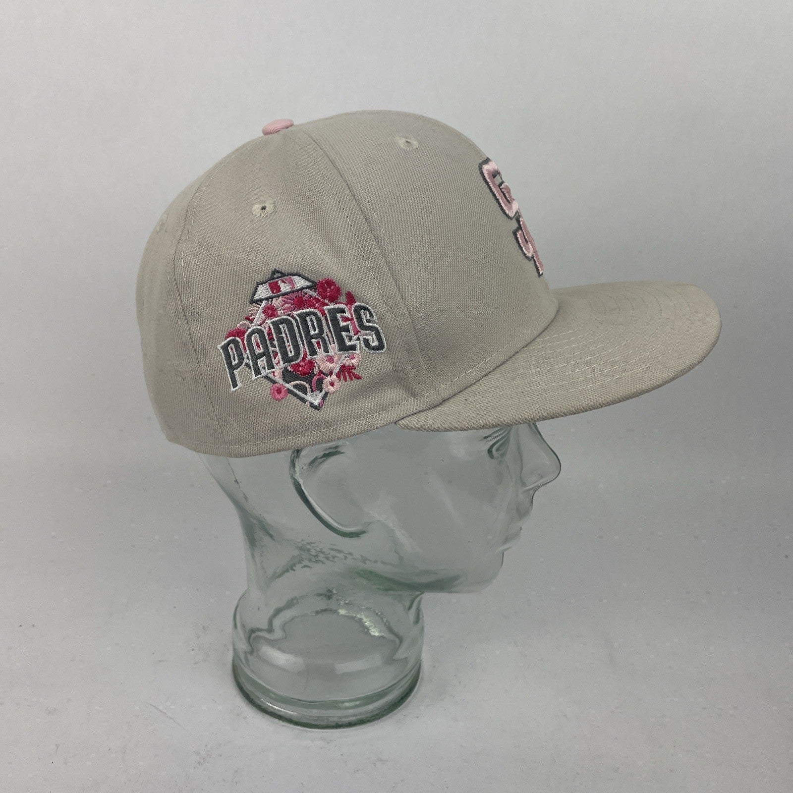 San Diego SD Padres Hat Fitted 7 1/4 Beige w Pink New Era 59Fifty Genuine MLB
