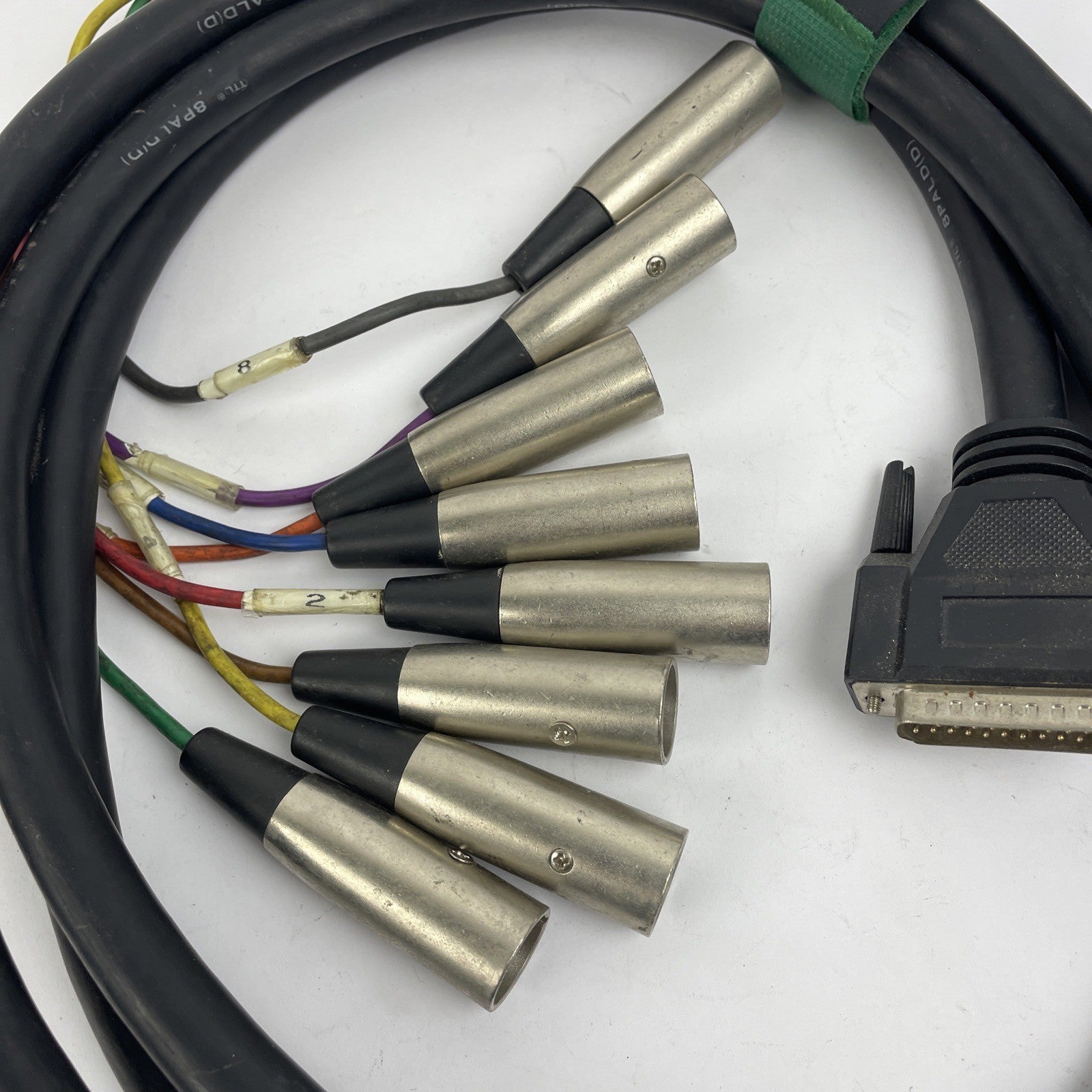 Male 25 Pin AES EBU to 8 x XLR Male 3 Pin Connection Breakout Snake Cable 10'