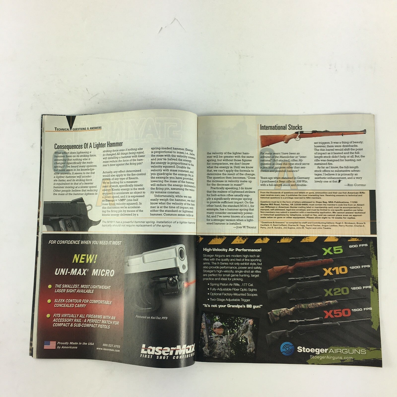 December 2010 American Rifleman Magazine Tactical .22s Camp Perry 2010 VersaMax