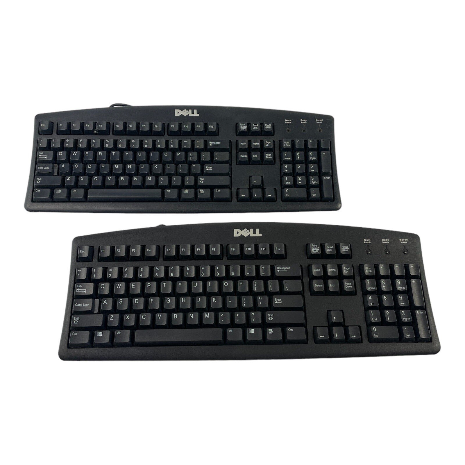 Lot of 2 DELL PS/2 US 104-Key PC Windows Desktop Keyboard Black RT7D20 SK-8110
