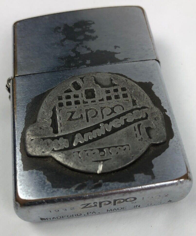 60th Anniversary Vintage OEM Zippo Rare Collectors Edition Flip Lighter - LOOK