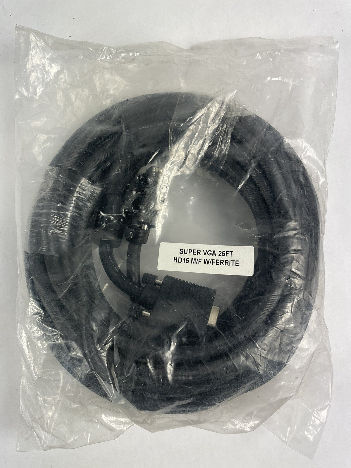 25 Ft Super VGA SVGA HD15 Video Extension Cable Cord 28 AWG TV PC MAC Mon M/F