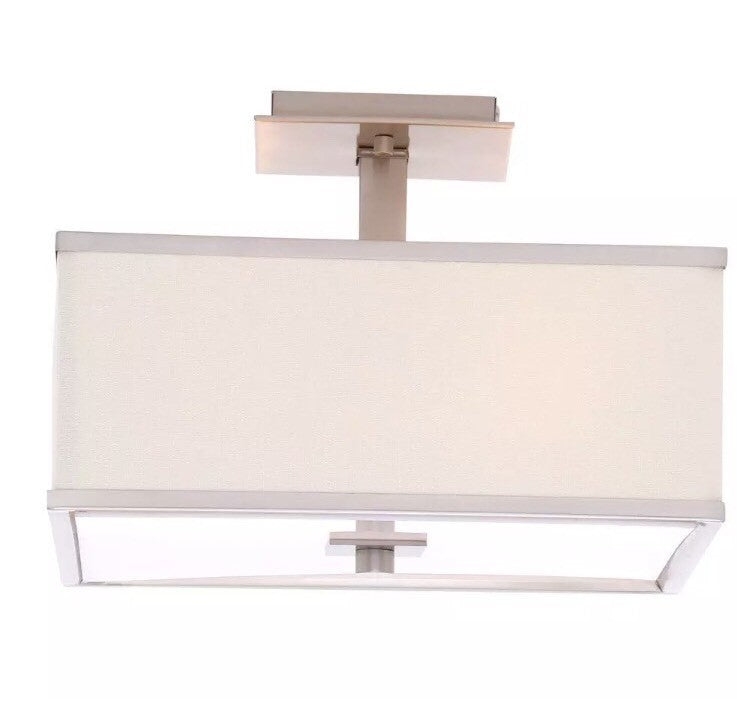 Hampton Bay Menlo Park 4-Light Brushed Nickel Semi-Flush Mount N2008