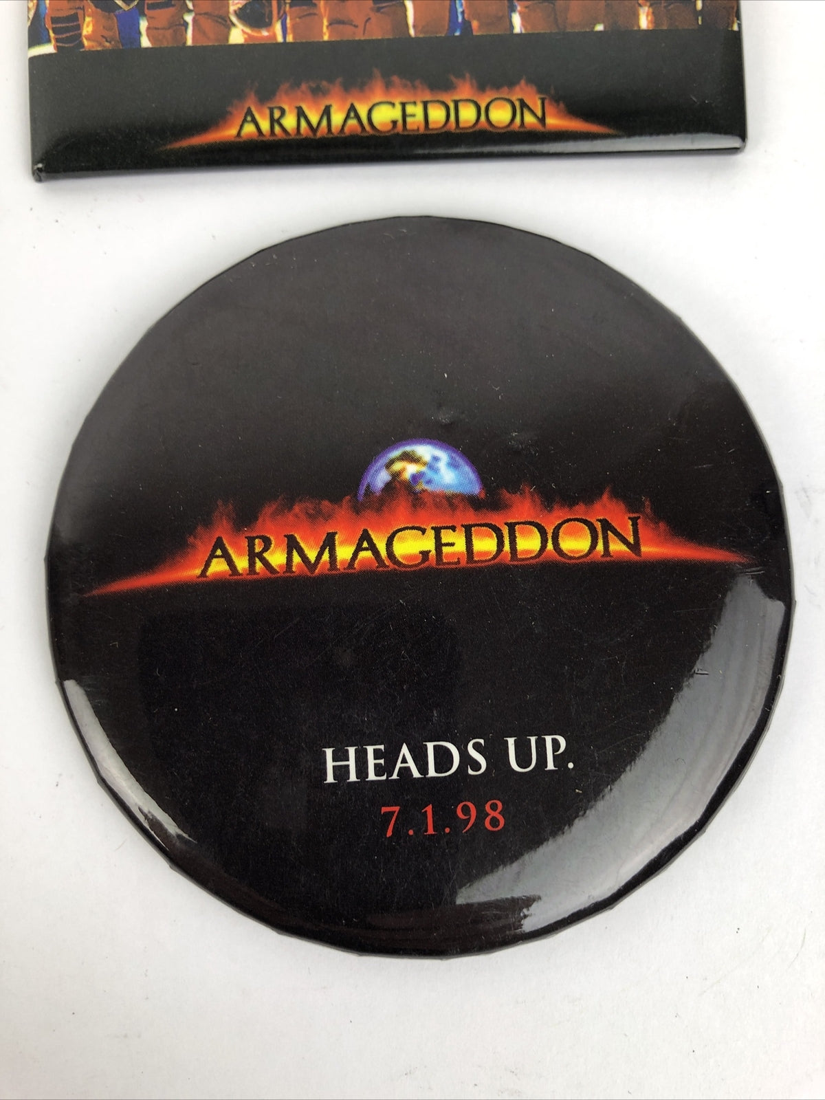 Armageddon Collectors Series 11 Movie Button 1998 Touchstone Pictures Heads Up