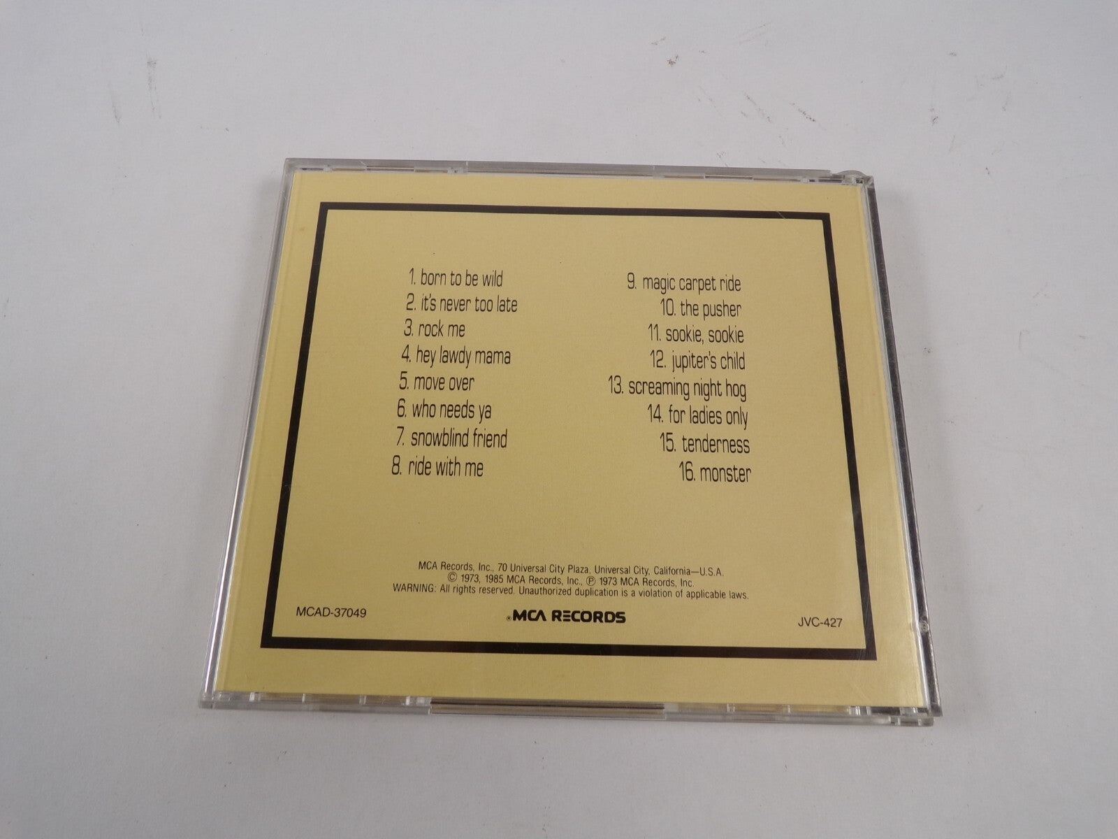 Steppen Wolf 16 Greatest Hits Born To Be Wild Rock Me Ride With Me CD#47