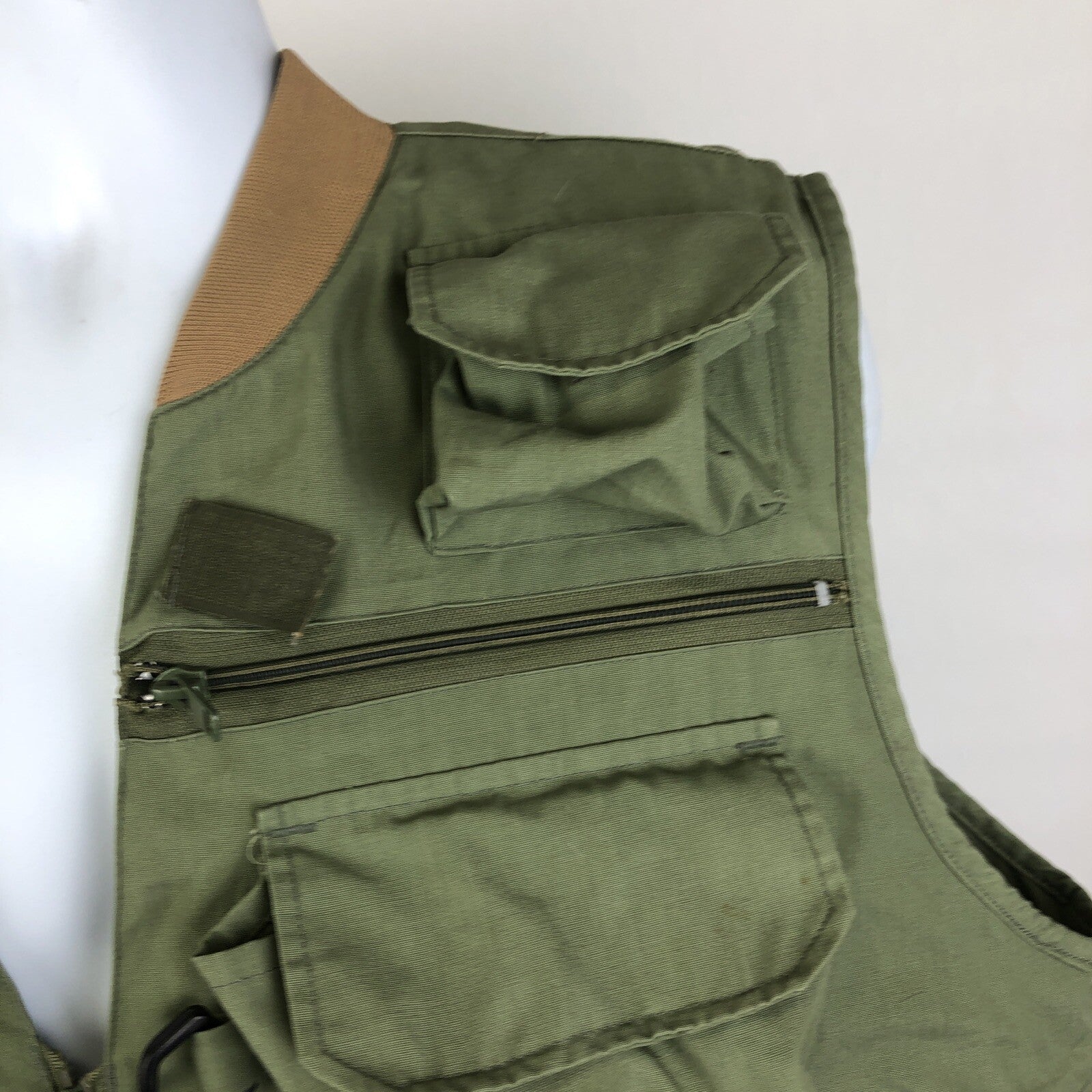 Pacific Fly Group Pro fly fishing vest olive green large with multiple storage pockets