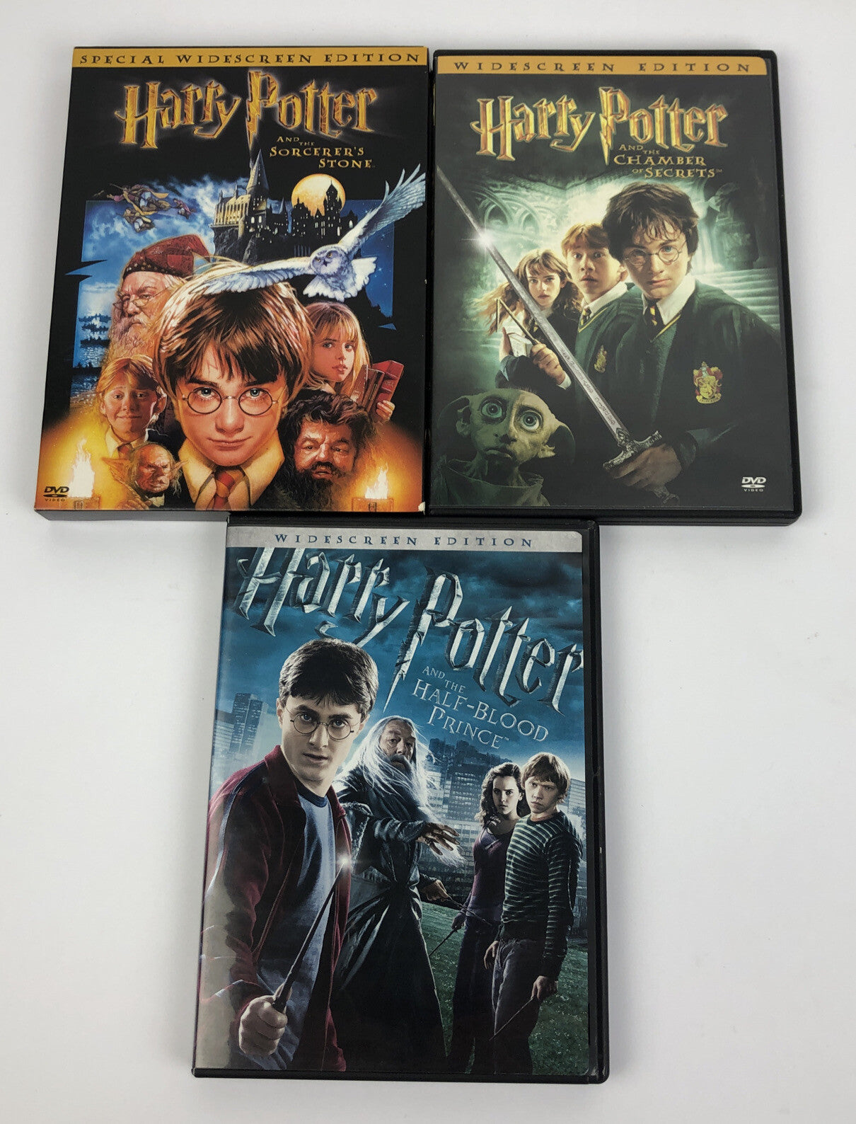 Harry Potter and the Sorcerers Stone Chamber Of Secrets Half-Blood Prince DVDs