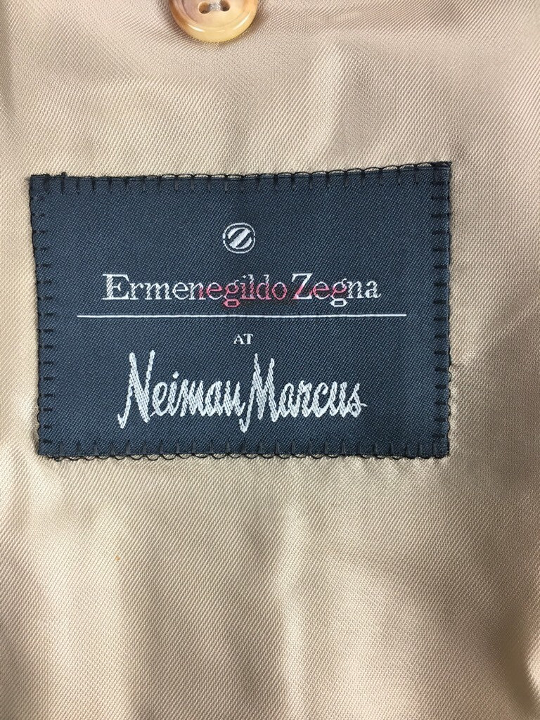 Ermenegildo Zegna Neiman Marcus Mens Suit Jacket Brown Glen Check Cashmere 54