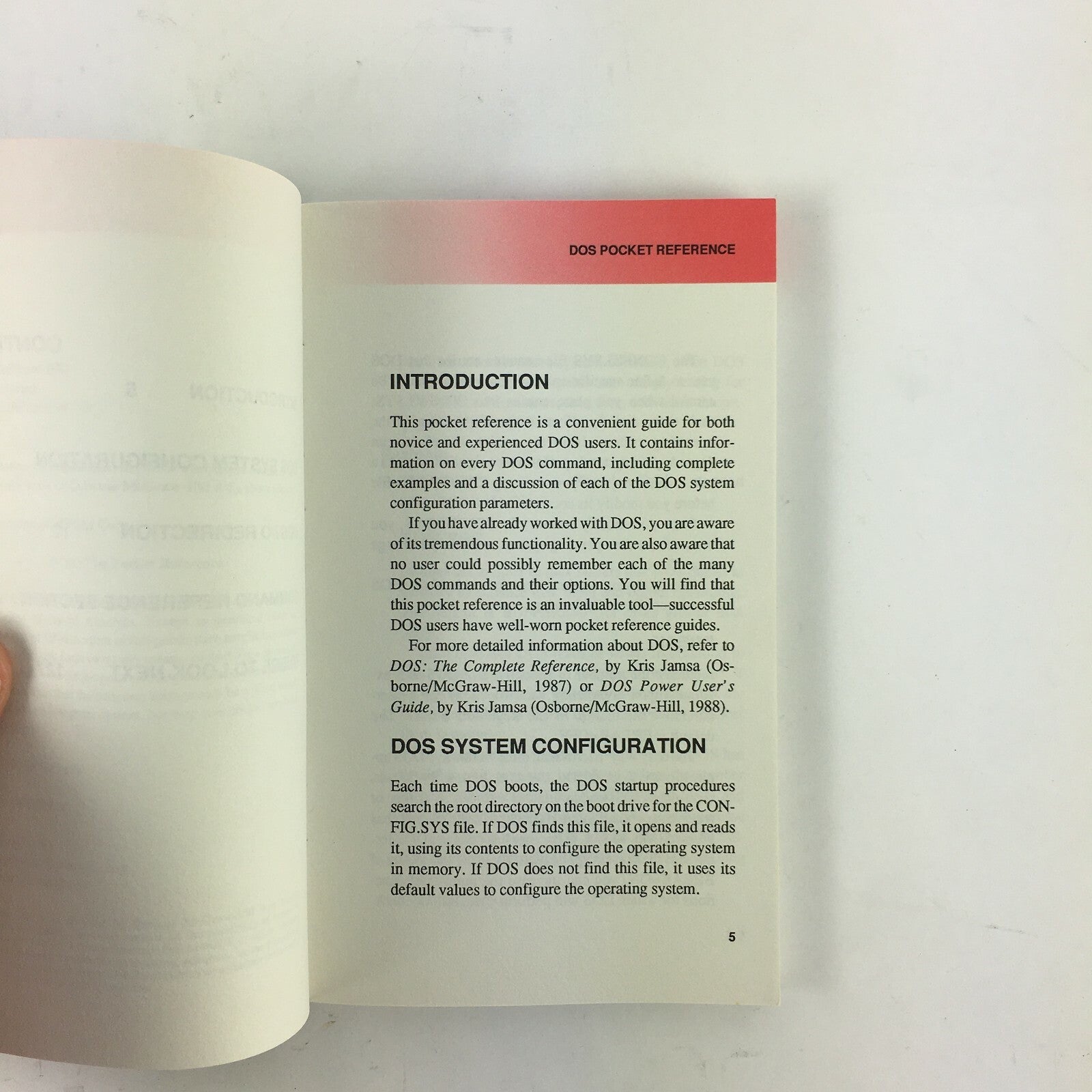 Osborne McGraw-Hill DOS The Pocket Reference Kris Jamsa