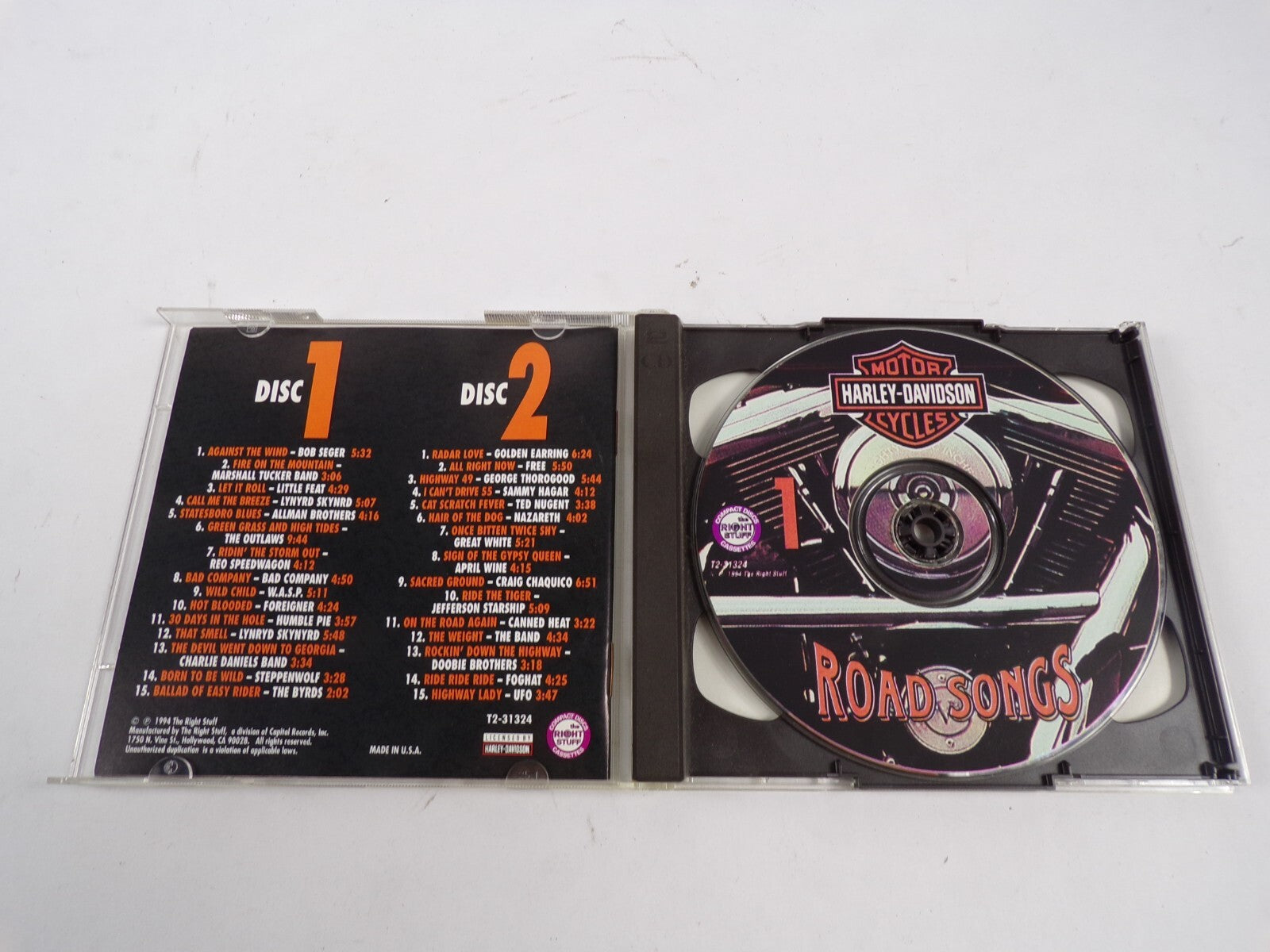 Motor Harley Davidson Cycles Road Songs 2 Discs Against The Wind Bob Seger CD#48